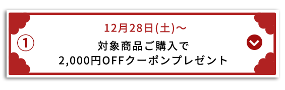 対象商品ご購入で2,000円OFFクーポンプレゼント