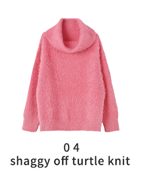 shaggy off turtle knit