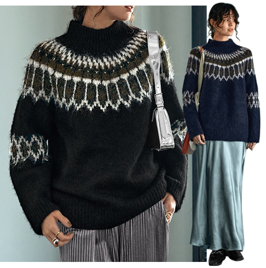  NORDIC PATTERN HIGHNECK KNIT