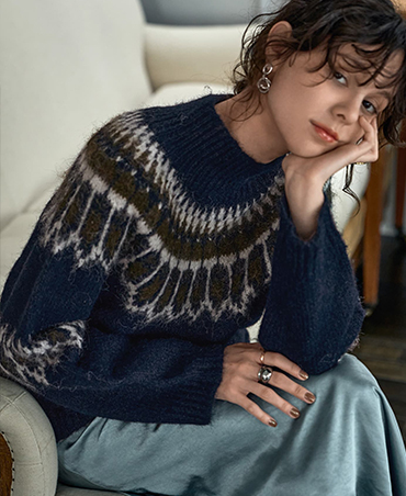 NORDIC PATTERN HIGHNECK KNIT