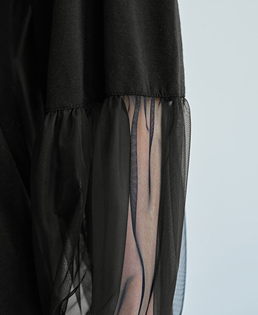 COLOR MATCHING U NECK DRESS