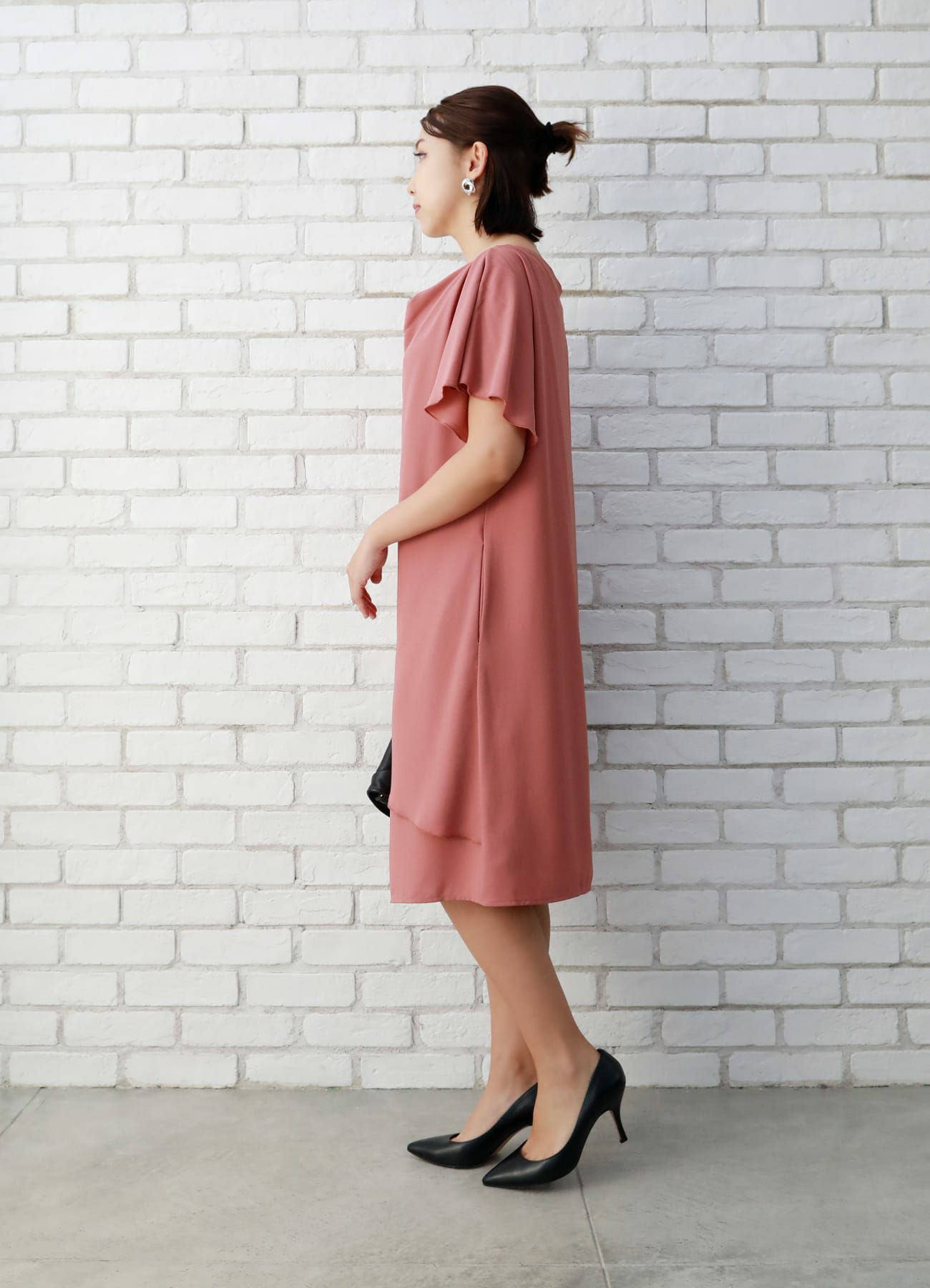 着用イメージ 157cm ダークピンク