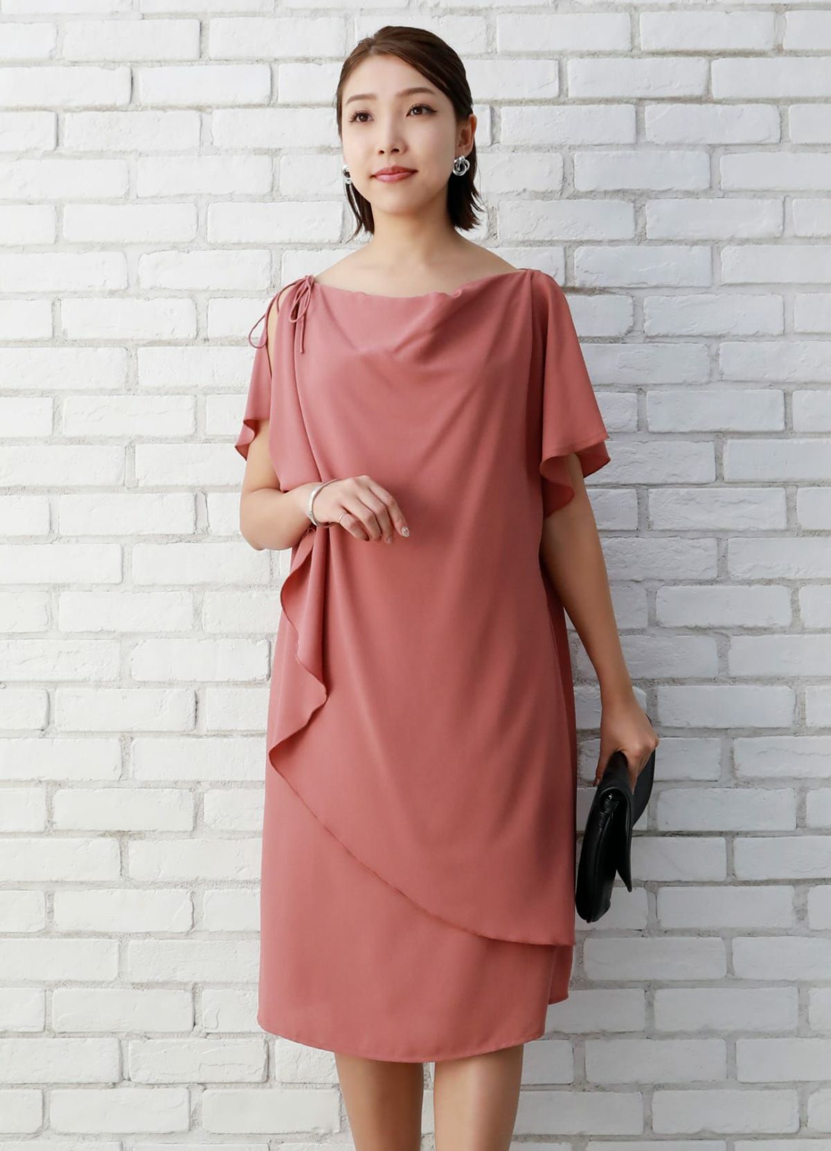 着用イメージ 157cm ダークピンク