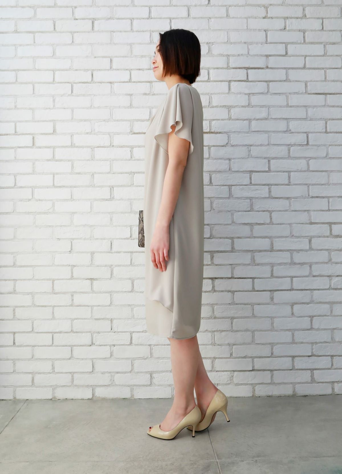 着用イメージ 167cm ライトグレージュ