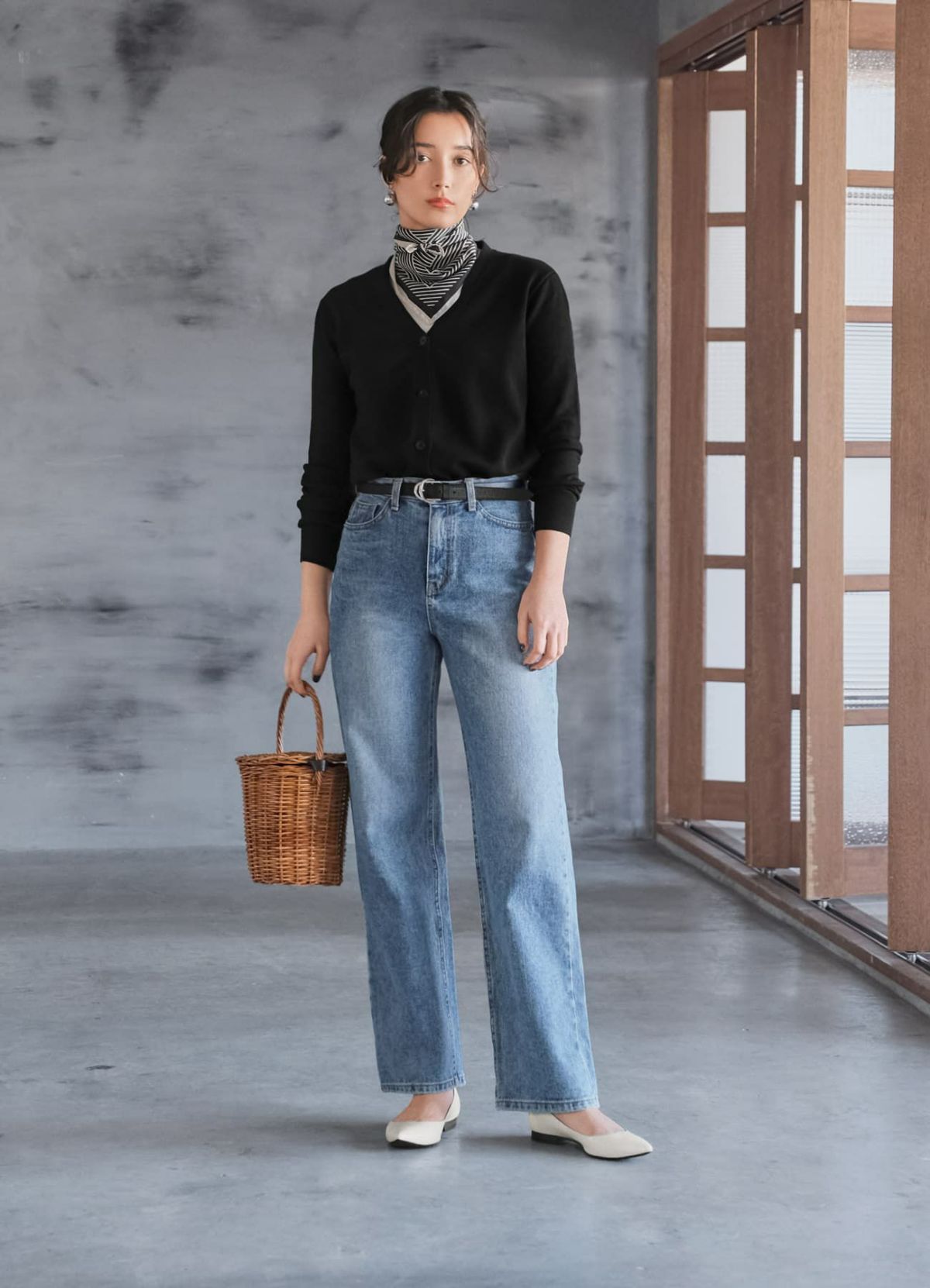 着用イメージ 165cm グレイッシュホワイト