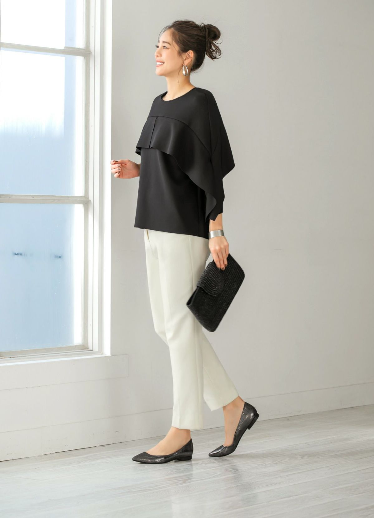 着用イメージ 166cm メタリック