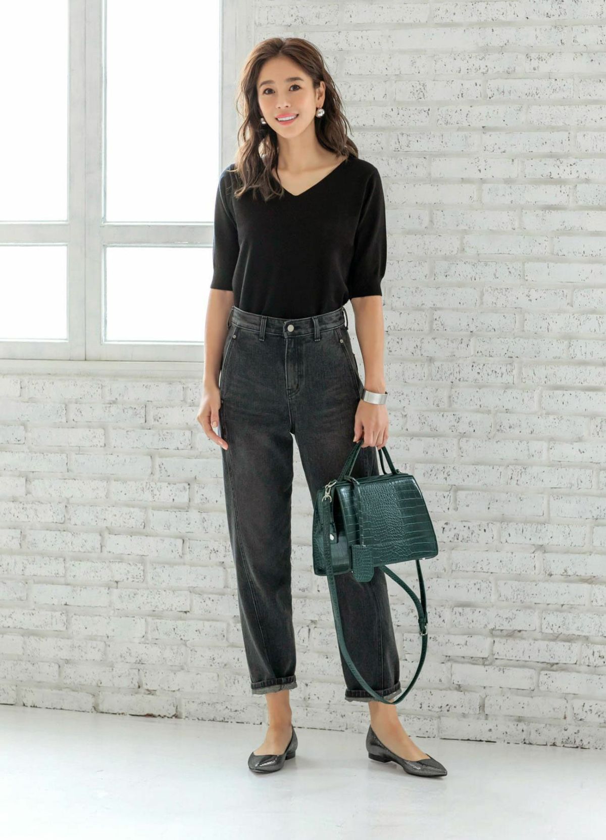 着用イメージ 166cm メタリック