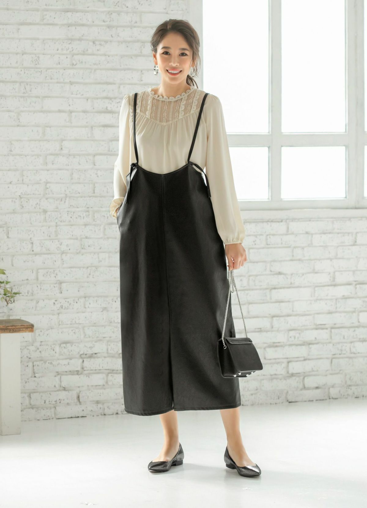 着用イメージ 166cm メタリック