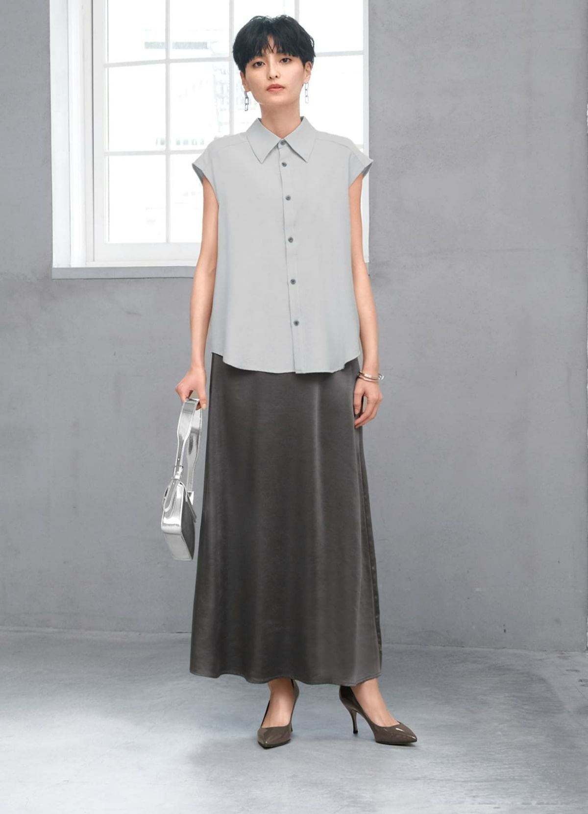 着用イメージ 165cm セピアグレー