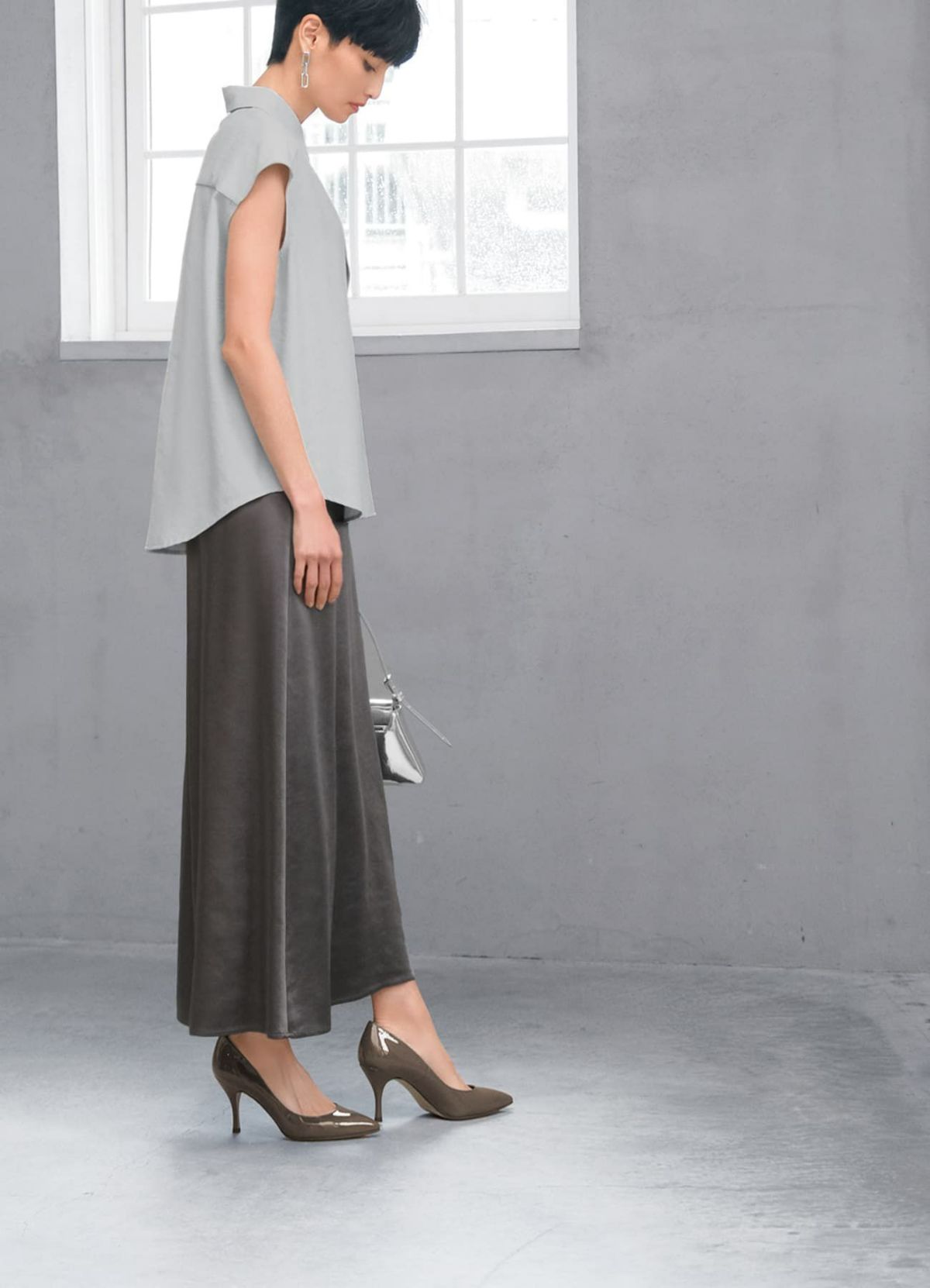 着用イメージ 165cm セピアグレー