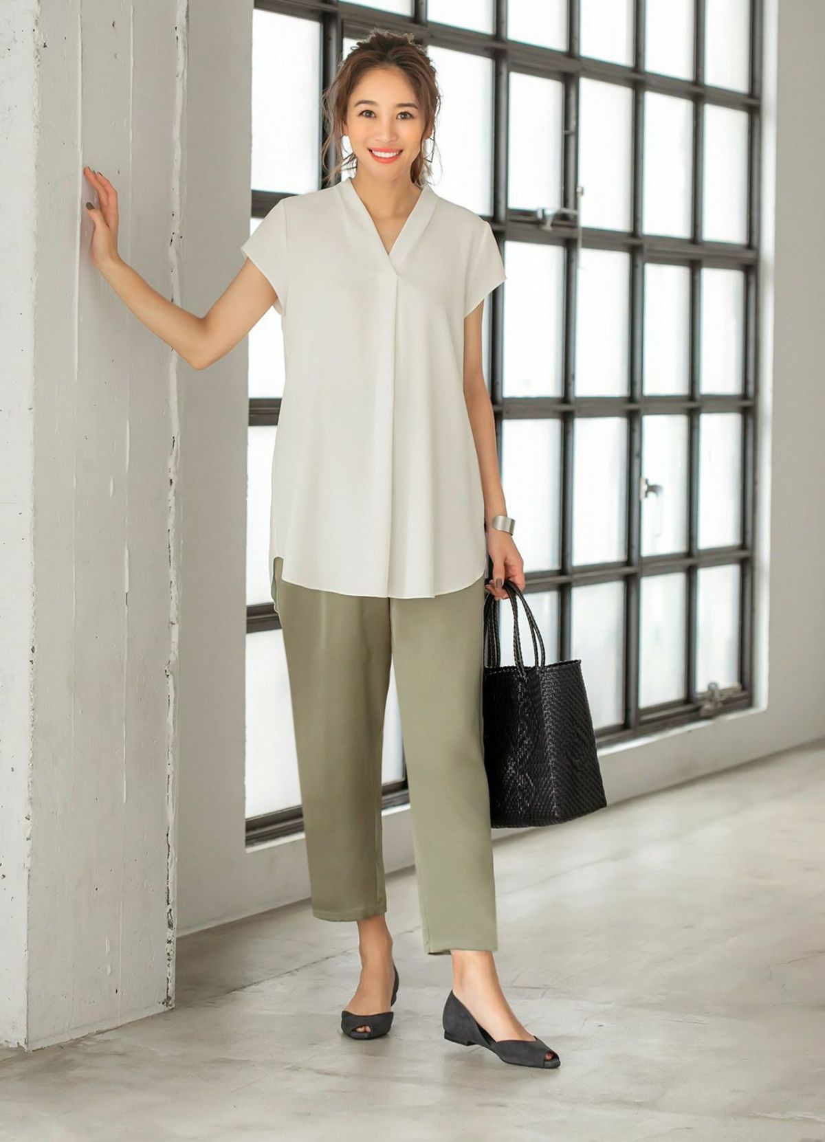 【Made in JAPAN】スエードセパレートフラットパンプス/LBK