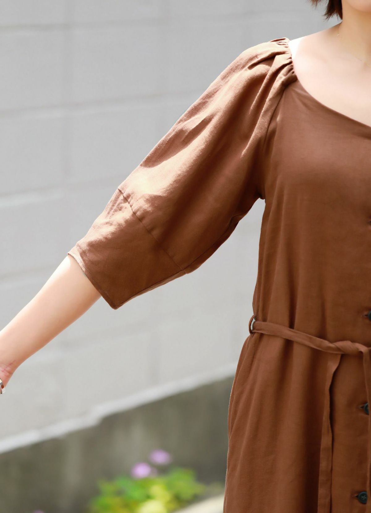 着用イメージ 157cm ブラウン