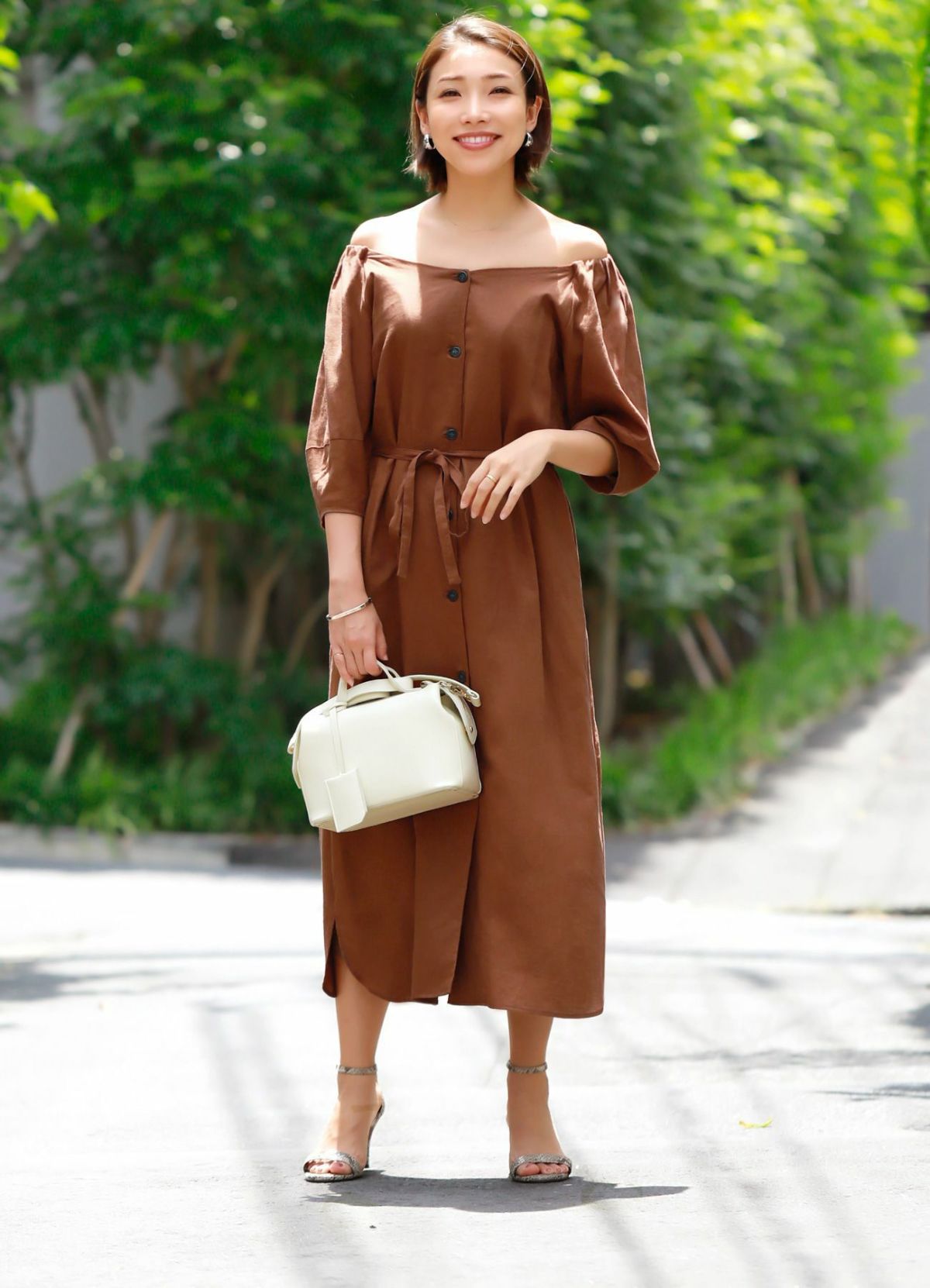 着用イメージ 157cm ブラウン