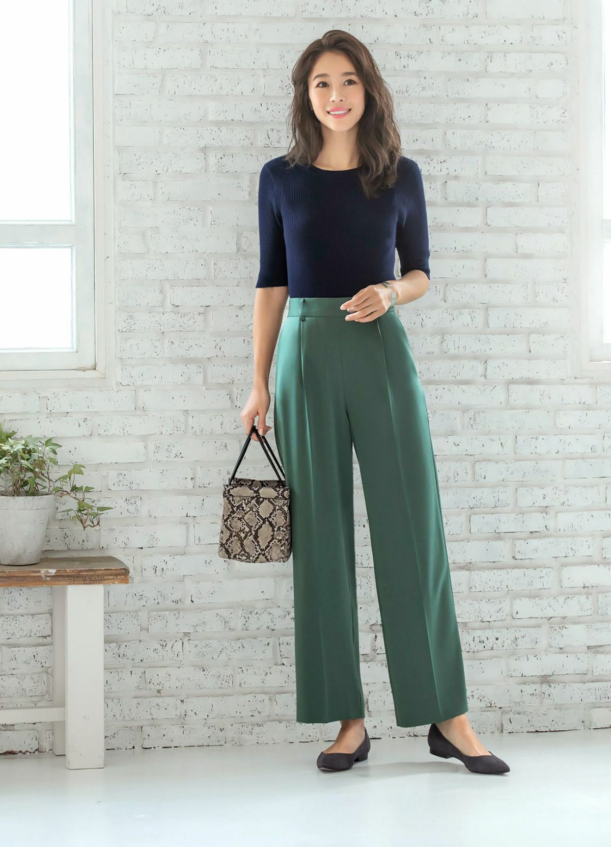 着用イメージ 166cm ライトブラック