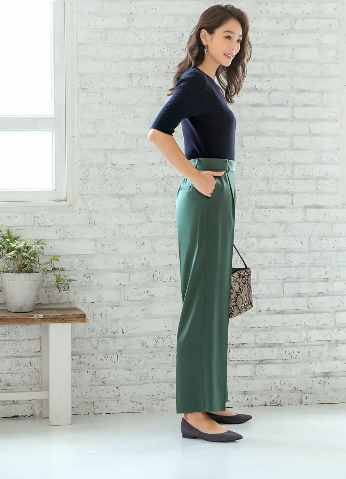 着用イメージ 166cm ライトブラック