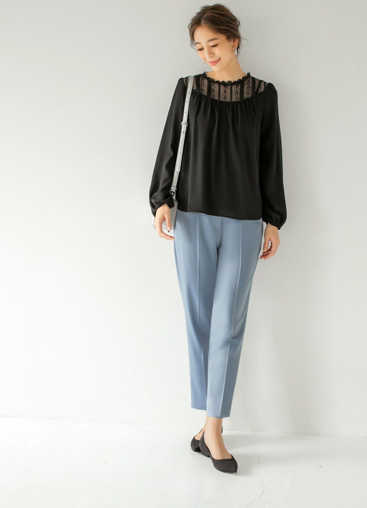 着用イメージ 166cm ライトブラック