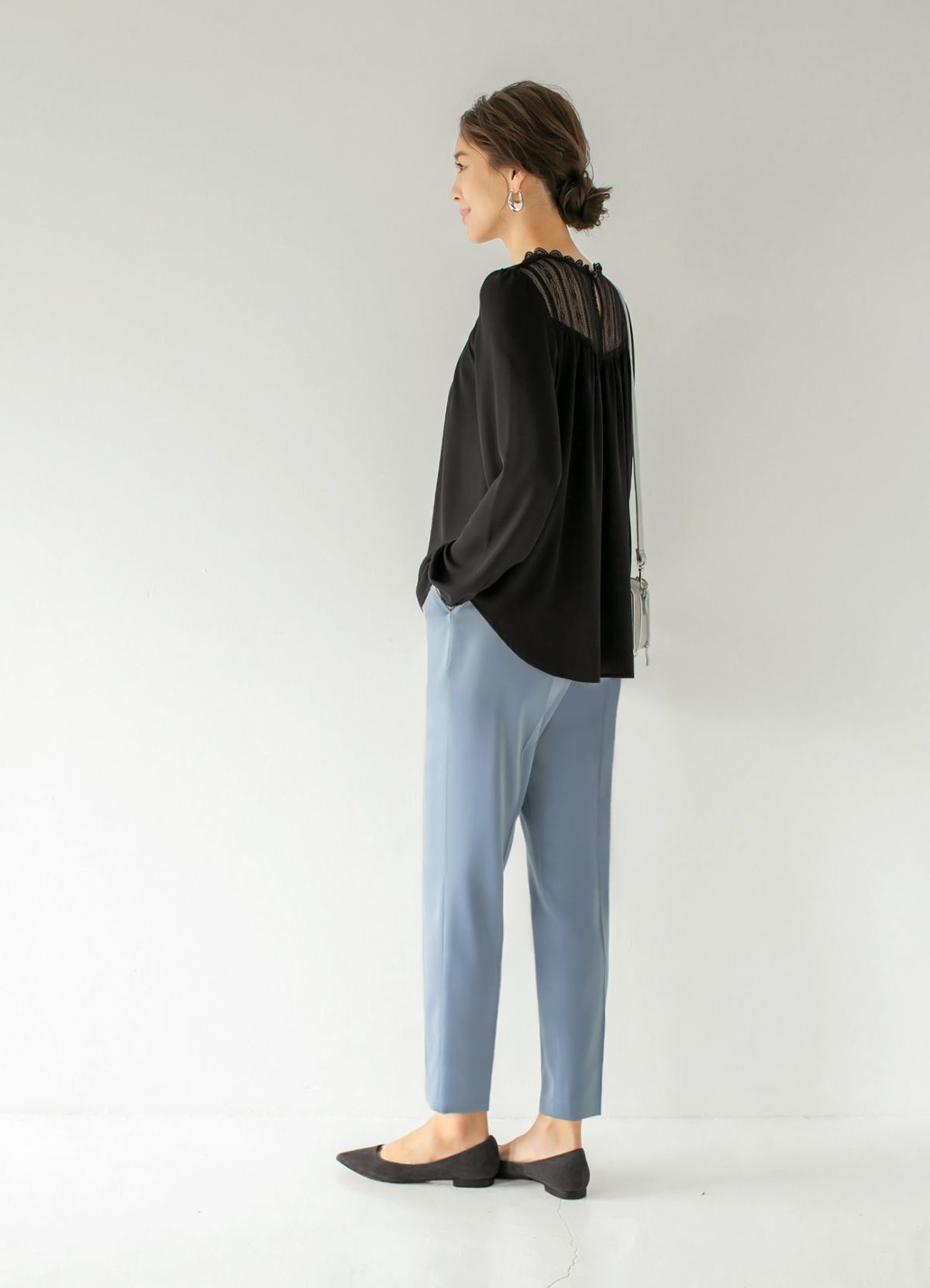 着用イメージ 166cm ライトブラック