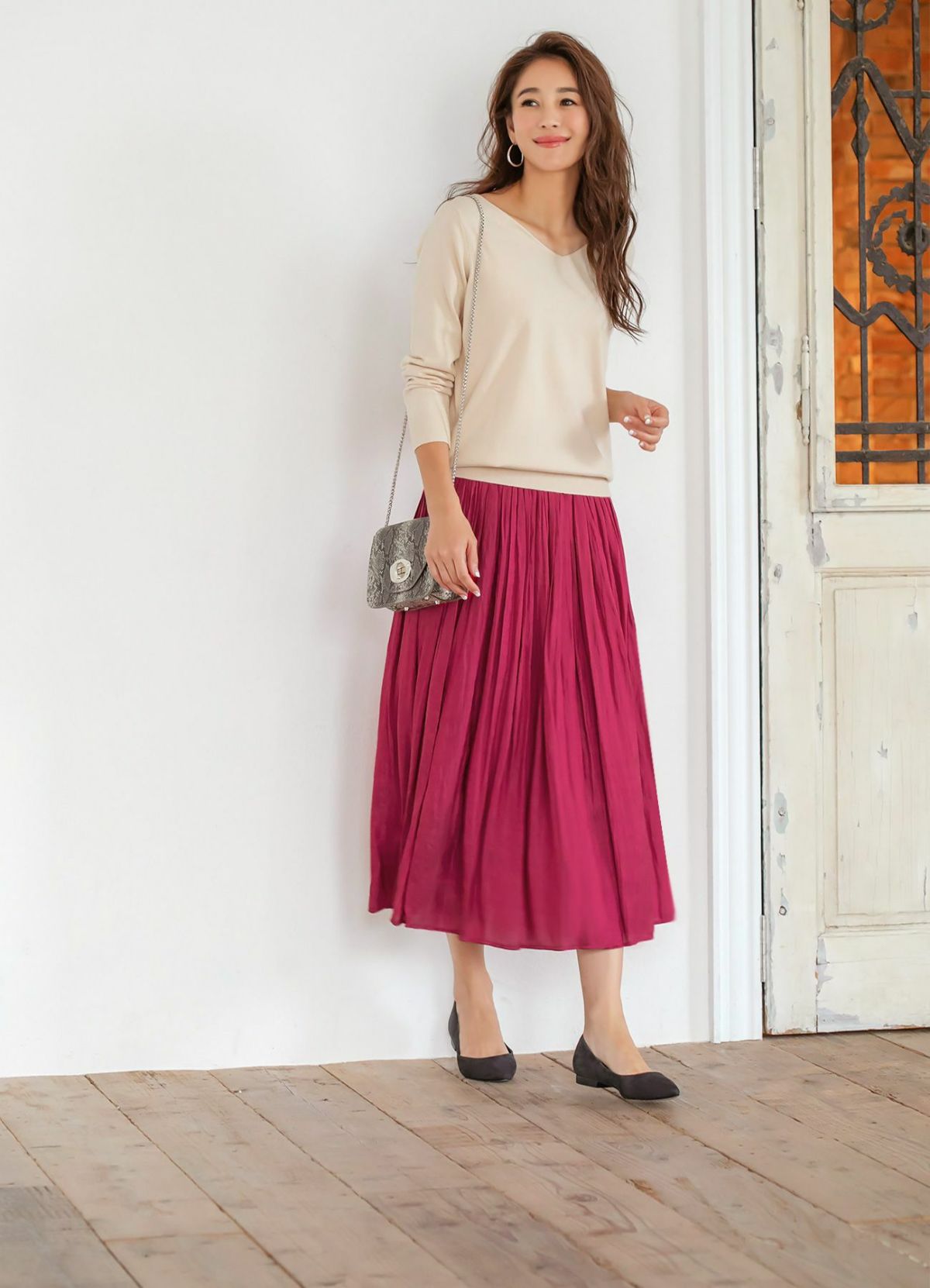 着用イメージ 166cm ライトブラック