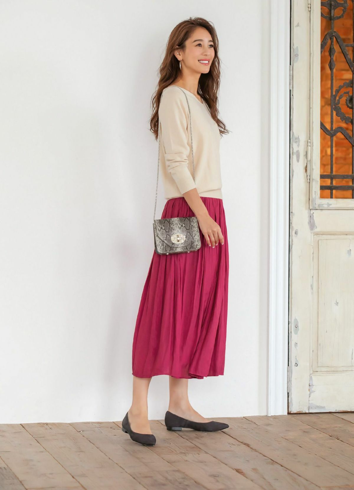 着用イメージ 166cm ライトブラック