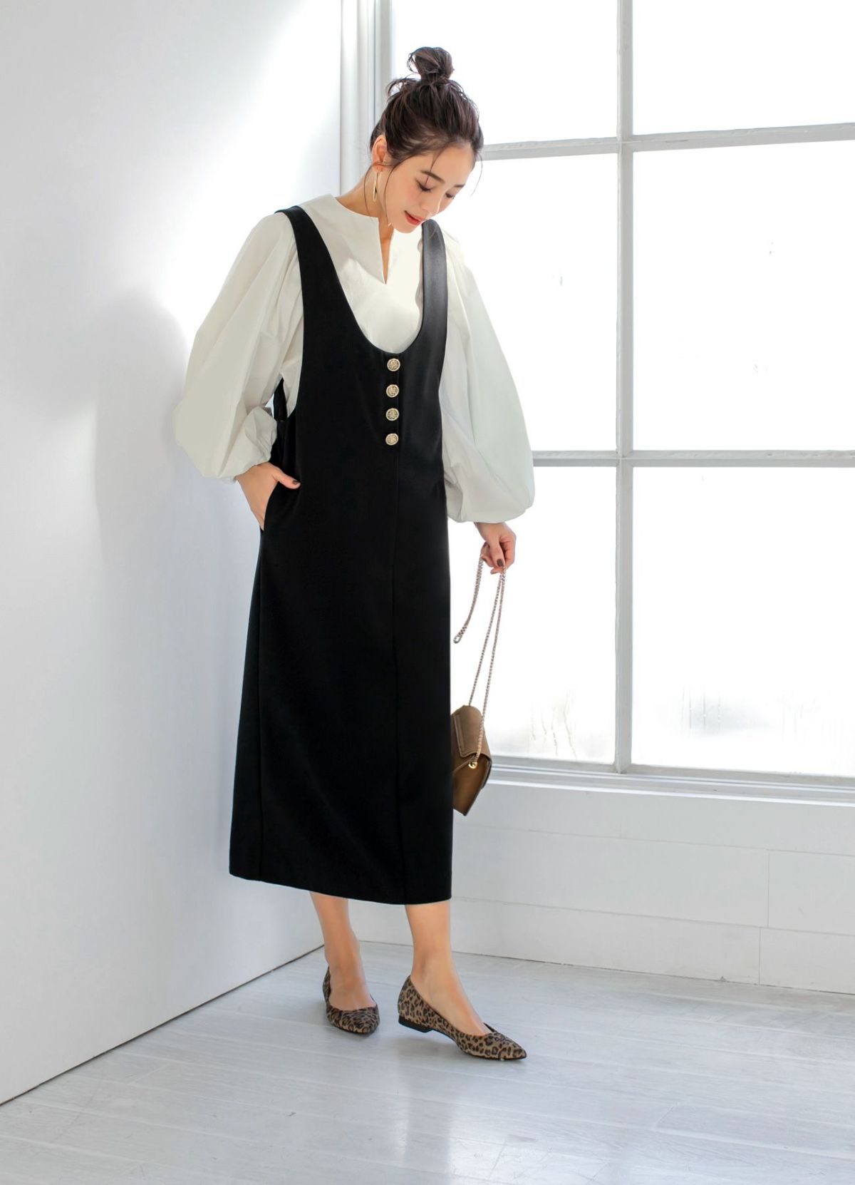 【Made in JAPAN】レオパード柄フラットパンプス