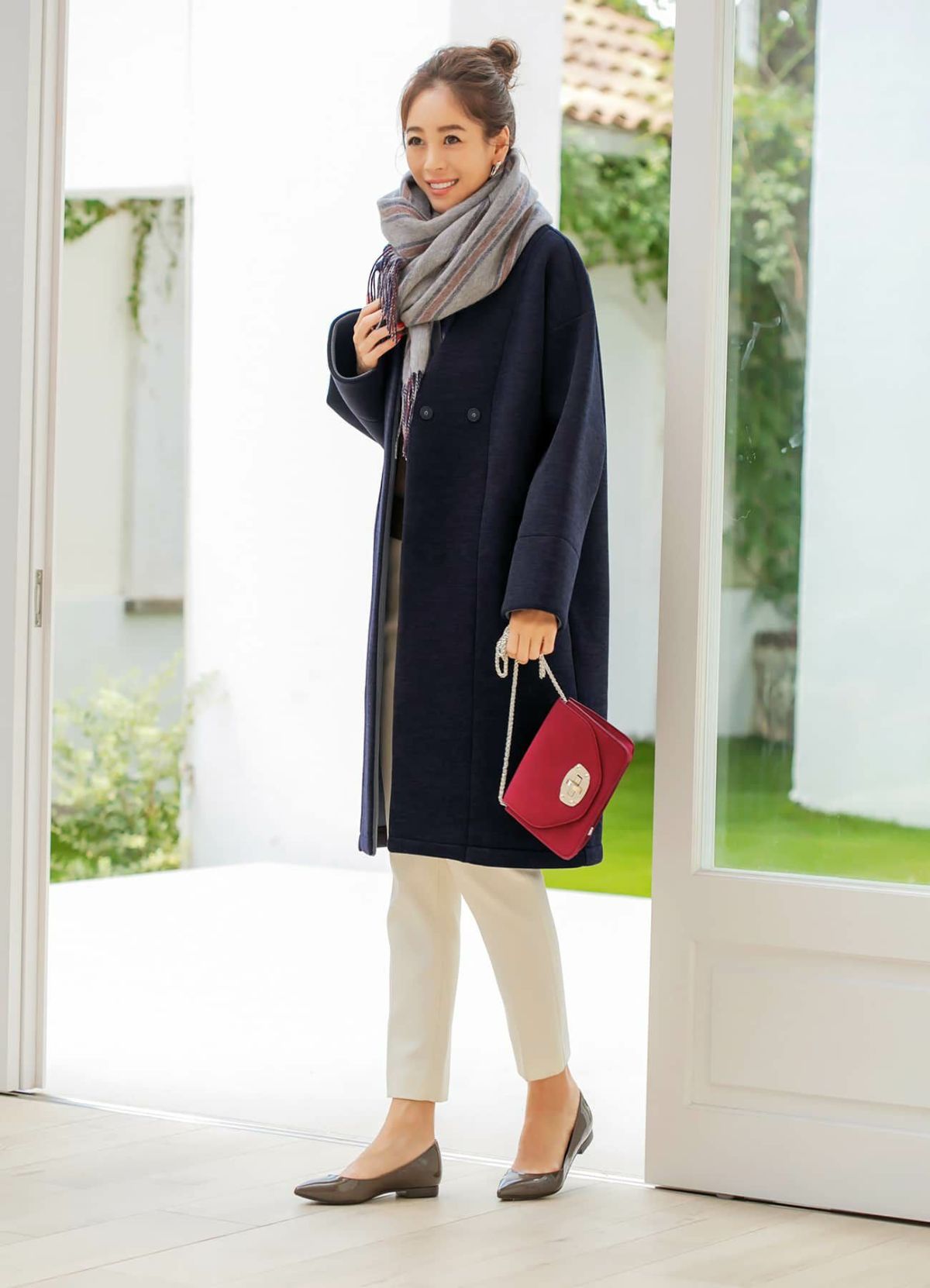 着用イメージ 166cm セピアグレー