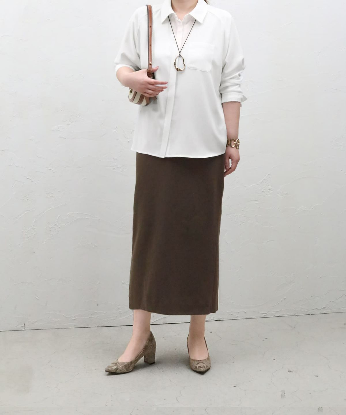 着用イメージ 159㎝　Sサイズ　ニュアンスブラウン