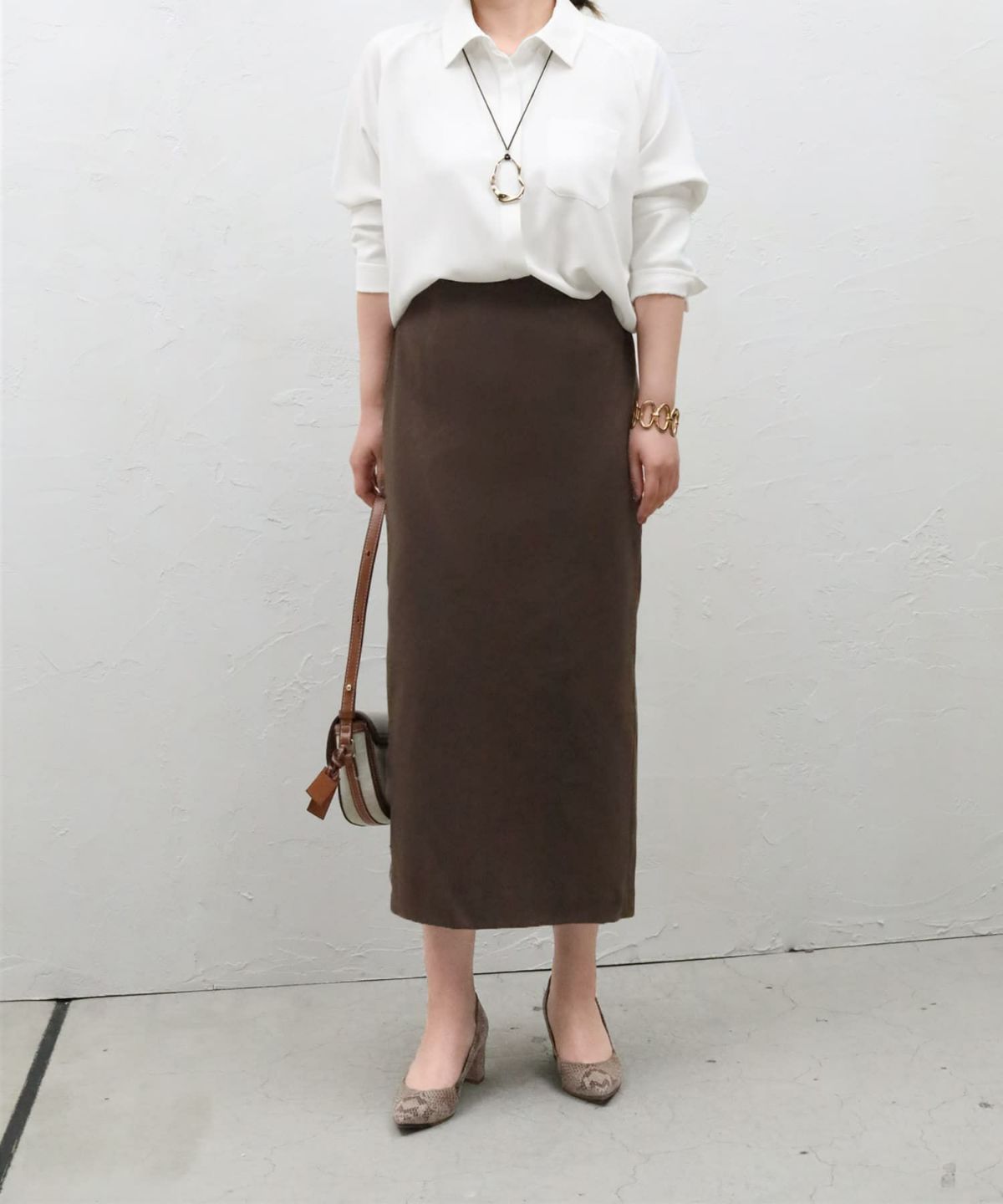 着用イメージ 159㎝　Sサイズ　ニュアンスブラウン