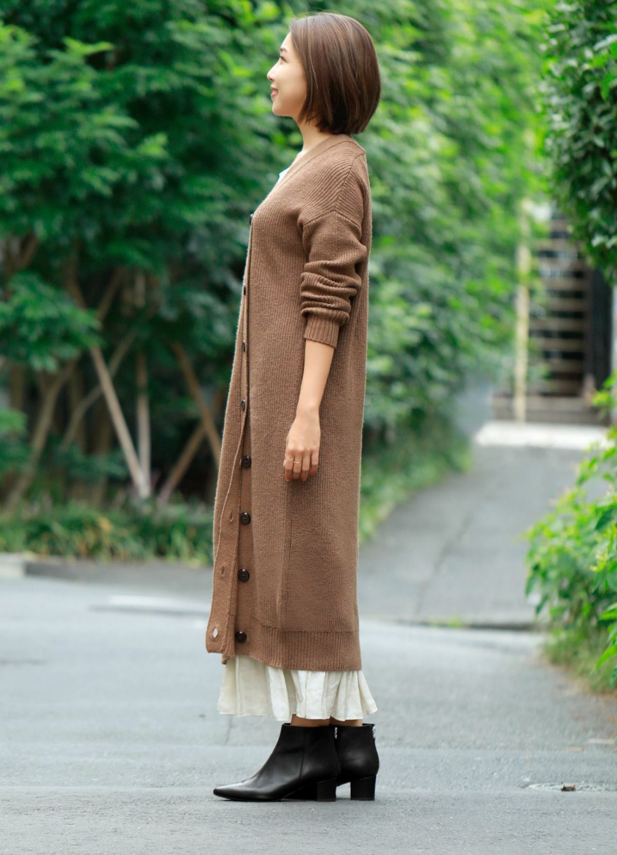 着用イメージ 157cm ライトブラウン 着用サイズ 01