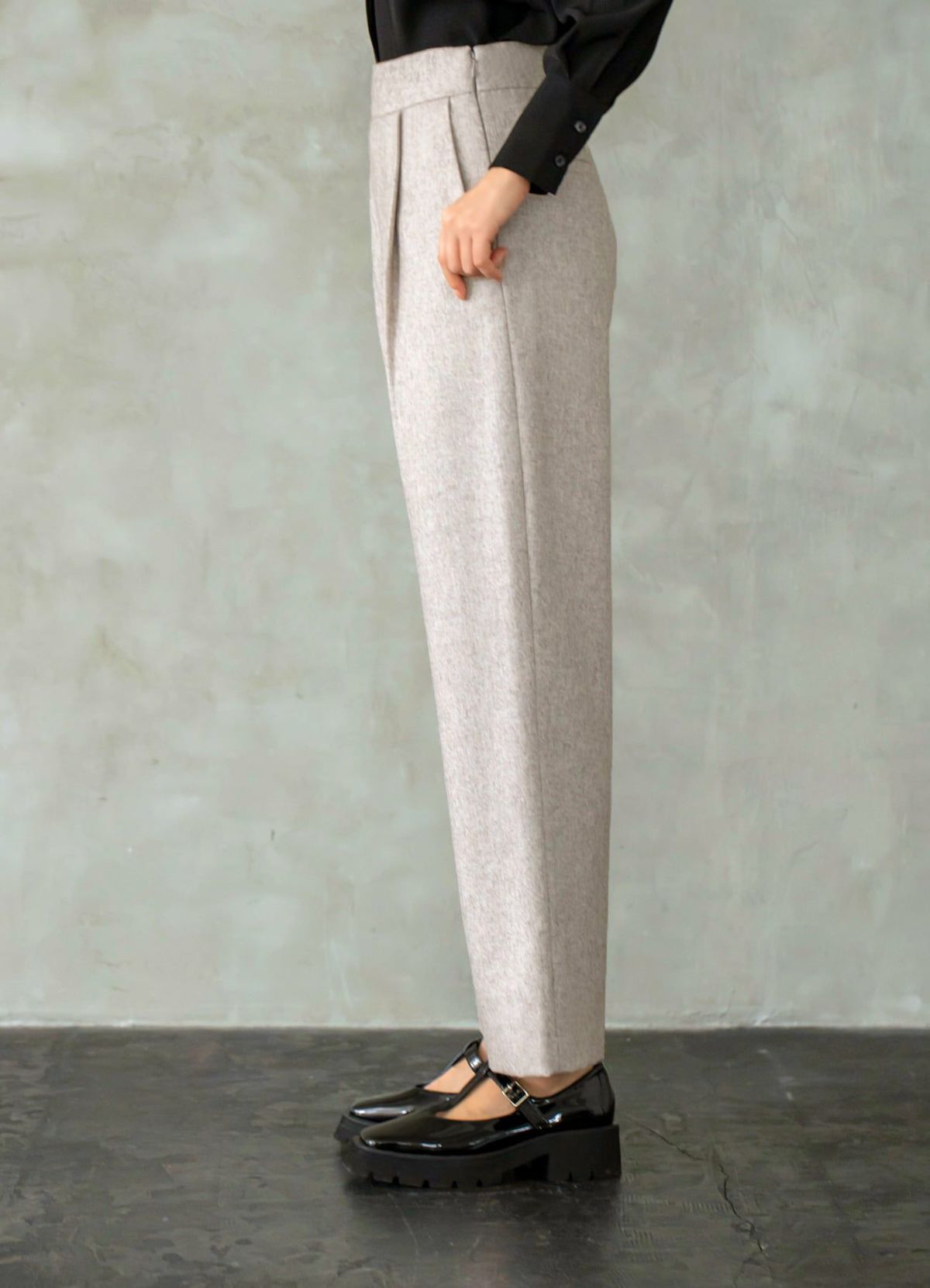 着用イメージ 170cm 着用サイズ S-02 グレージュミックス