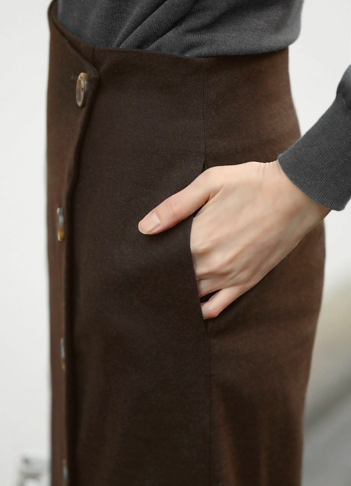 着用イメージ 167cm ブラウン 着用サイズ S
