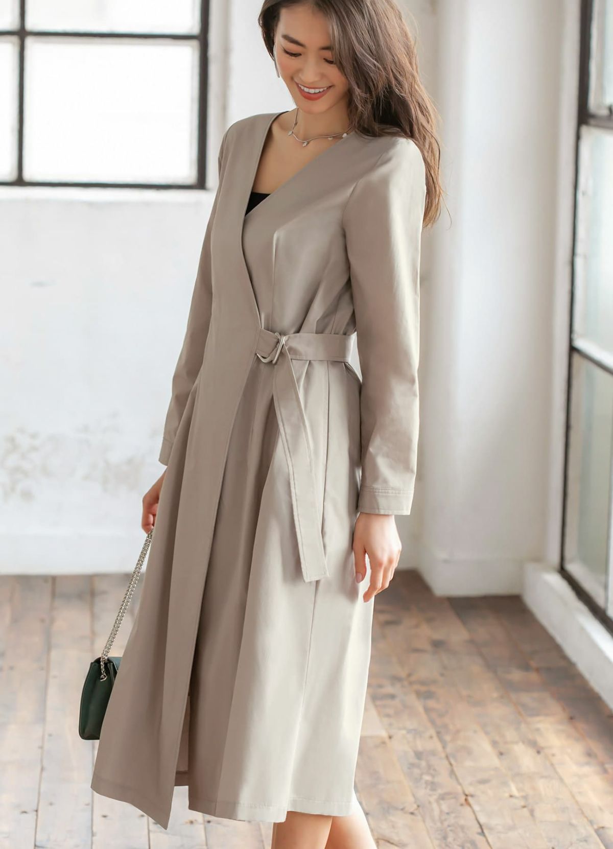 着用イメージ 169cm サンドベージュ