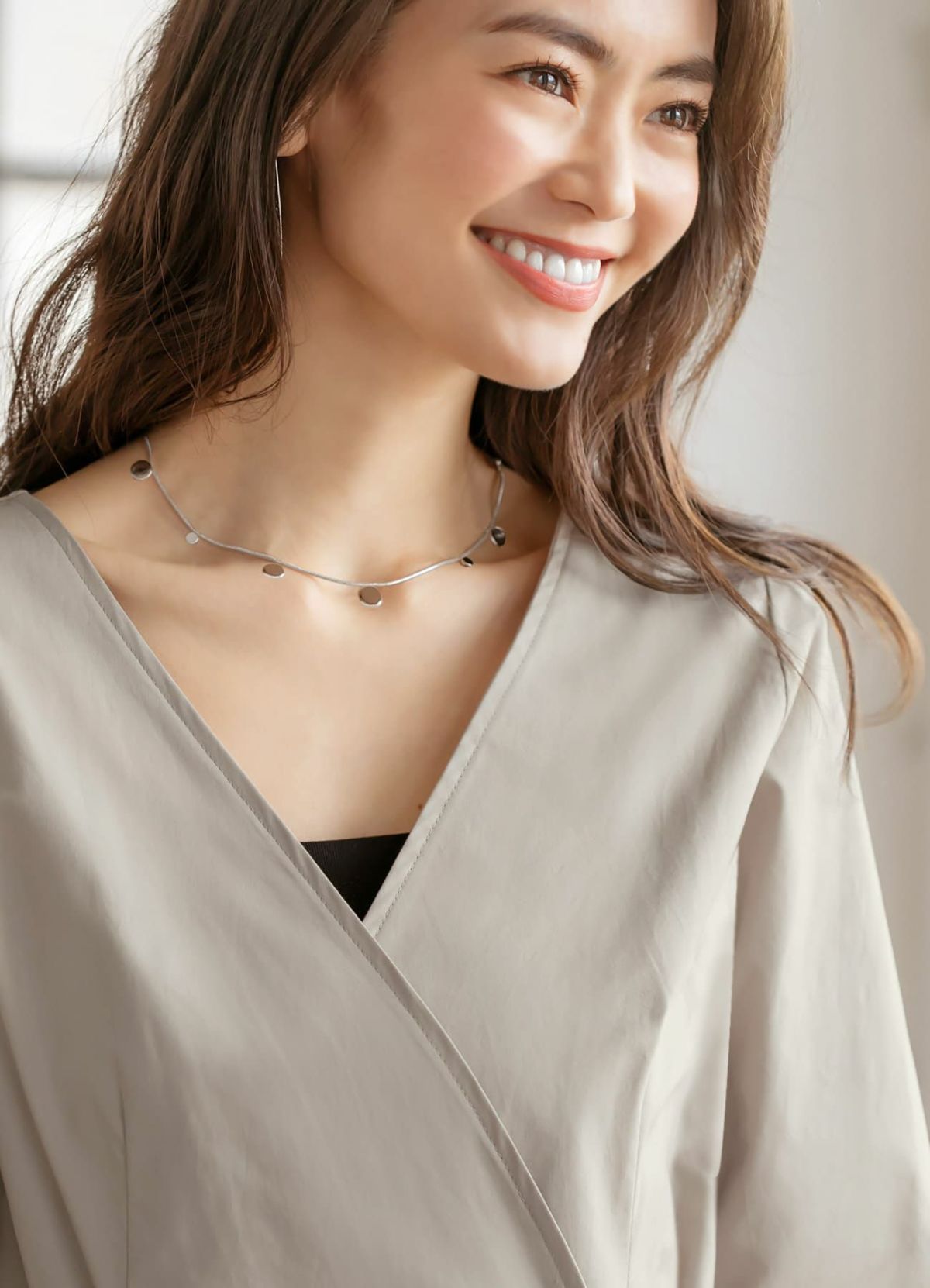 着用イメージ 169cm サンドベージュ