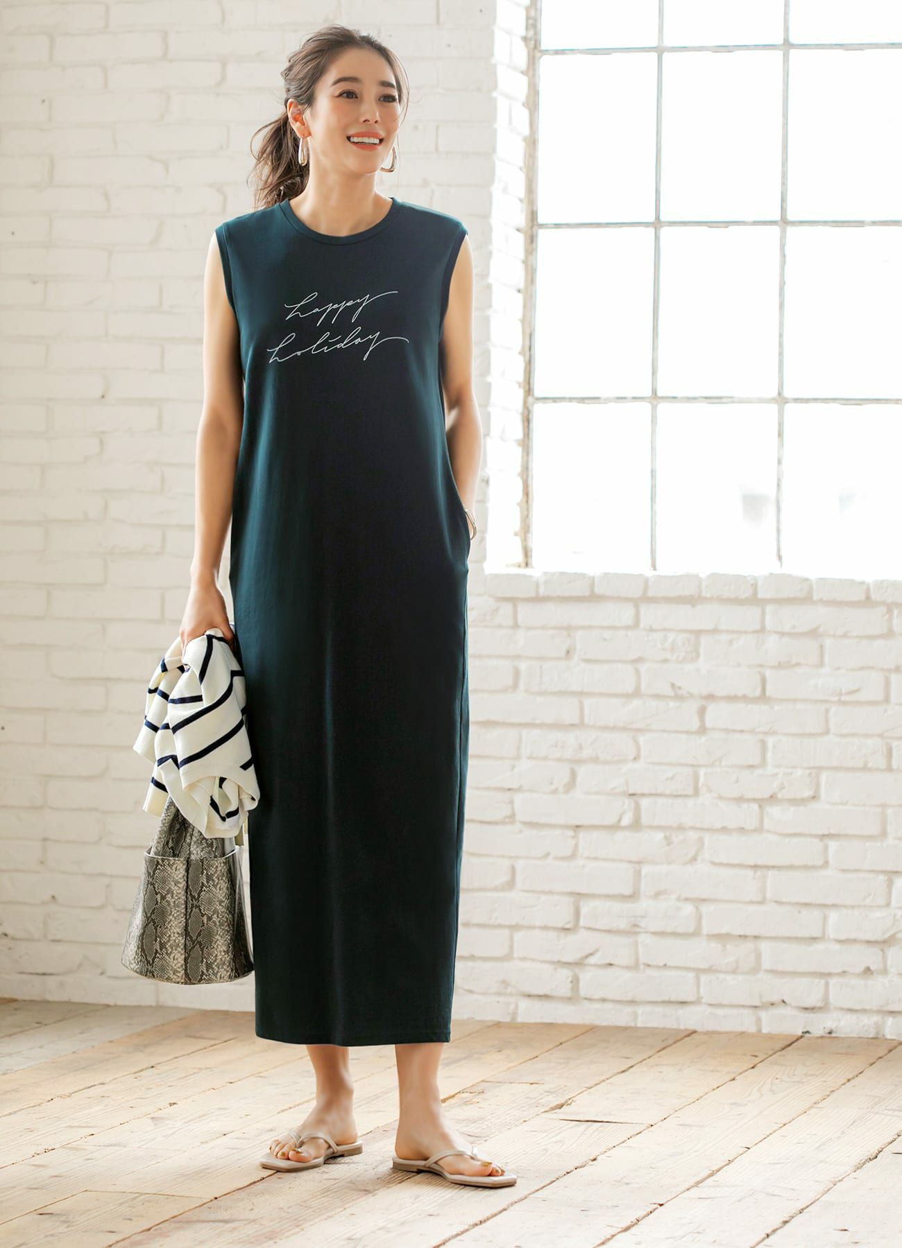 Made In Japan ニュアンスロゴタンクワンピース おしゃれな大人レディースファッション通販style Deli