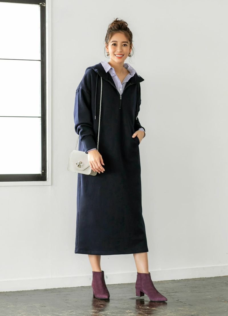 Luxe フード付きジップアップワンピース おしゃれな大人レディースファッション通販style Deli Luxe フード付きジップアップワンピース おしゃれな大人レディースファッション通販style Deli