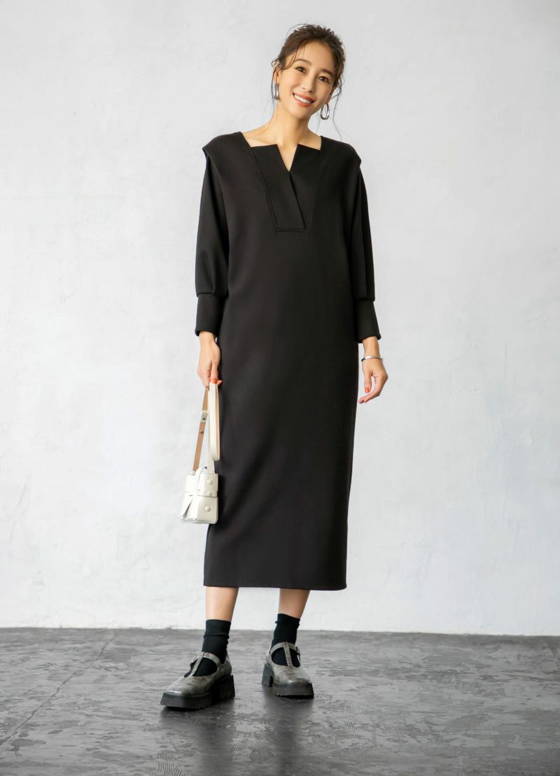 Luxe デザインネック立体ポンチワンピース おしゃれな大人レディースファッション通販style Deli Luxe デザインネック立体ポンチワンピース おしゃれな大人レディースファッション通販style Deli