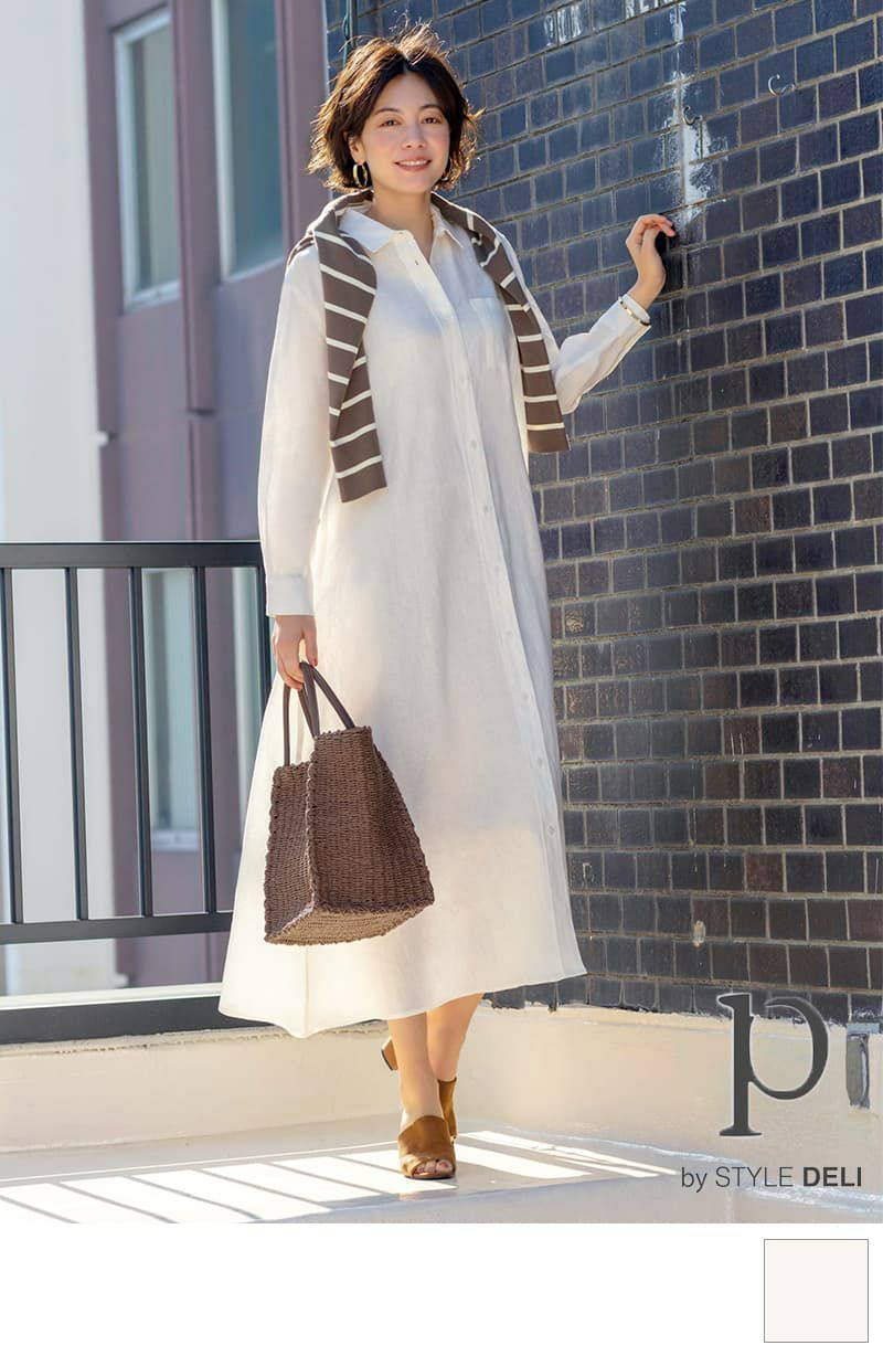 Luxe リネン100 シャツワンピース おしゃれな大人レディースファッション通販style Deli