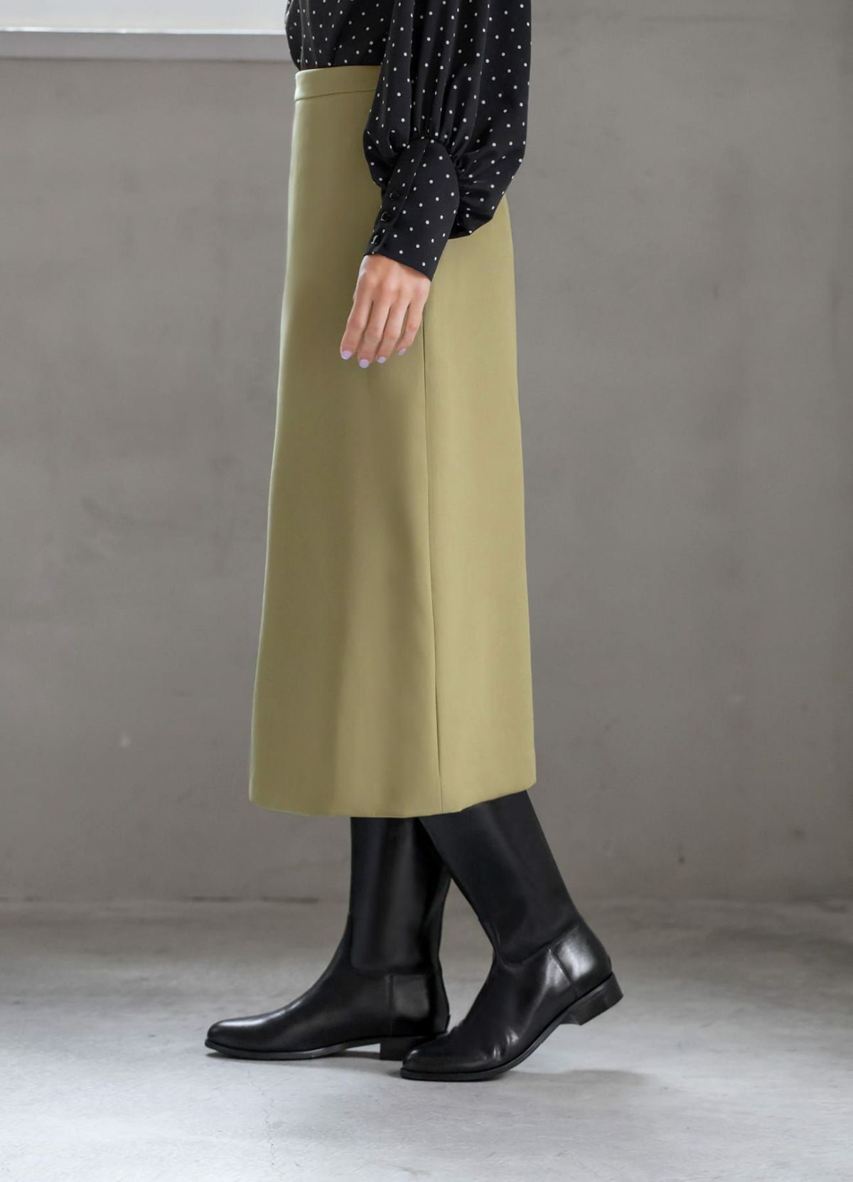 着用イメージ 166cm オリーブベージュ 着用サイズ：S