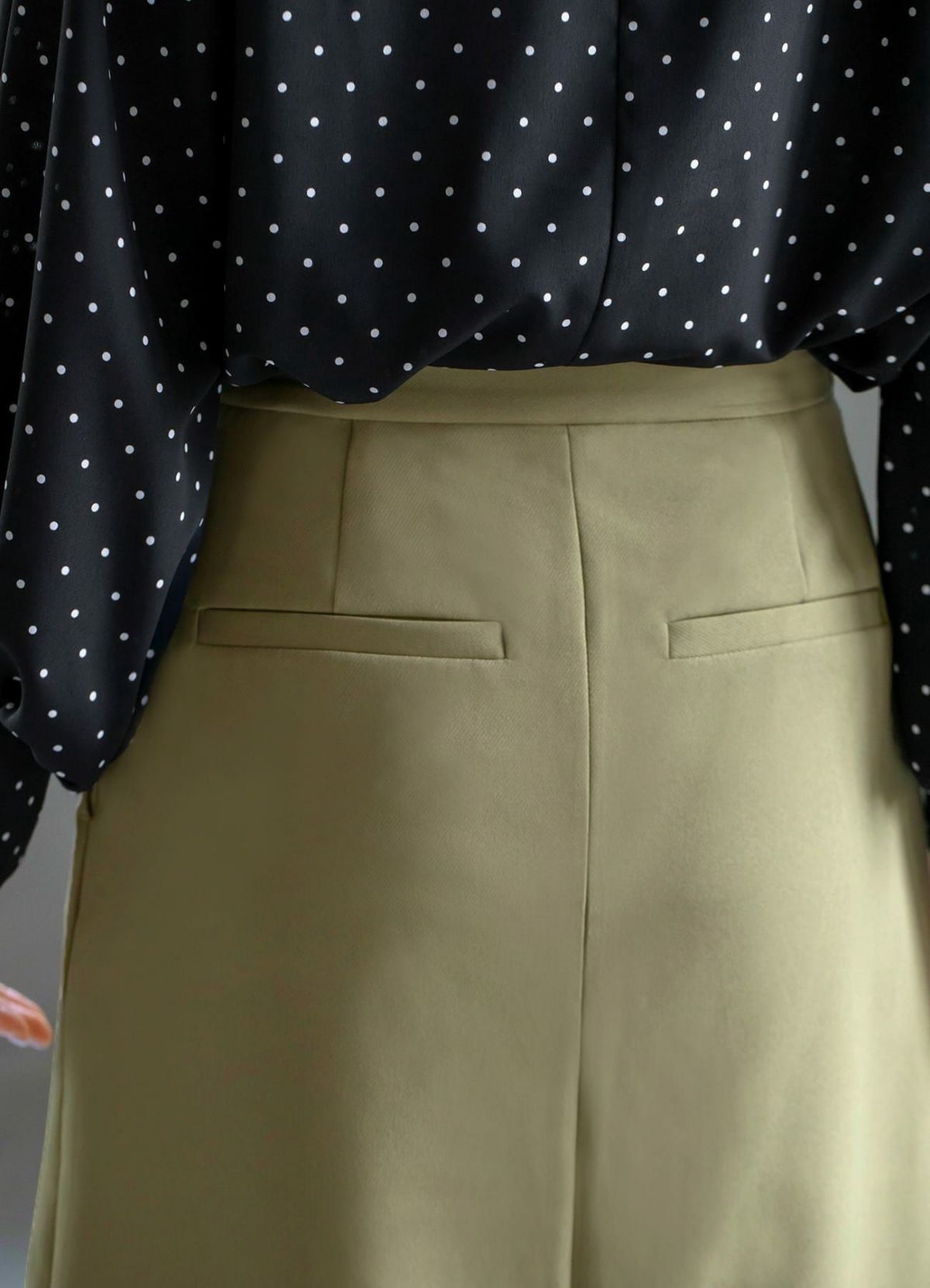 着用イメージ 166cm オリーブベージュ 着用サイズ：S