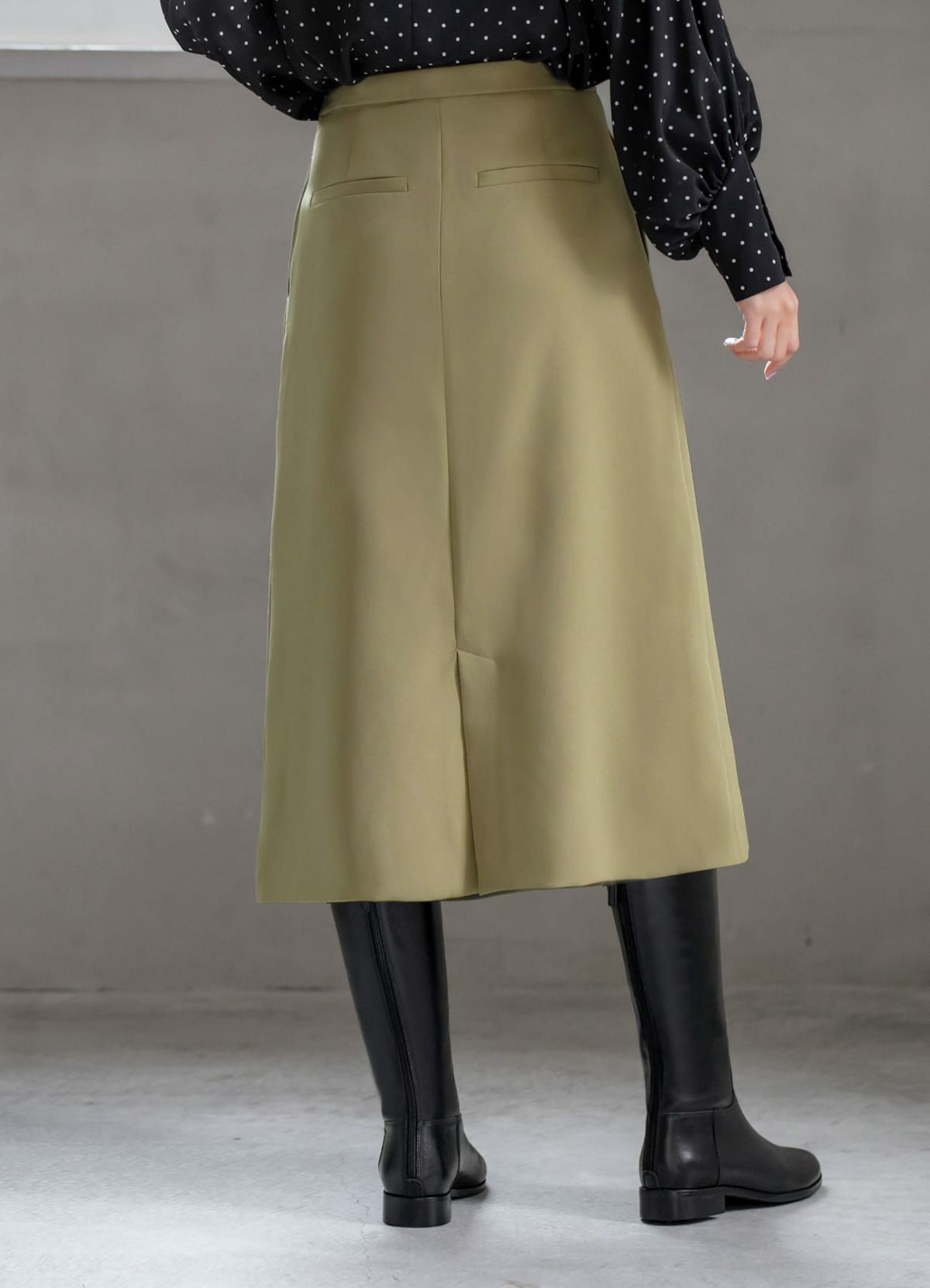 着用イメージ 166cm オリーブベージュ 着用サイズ：S