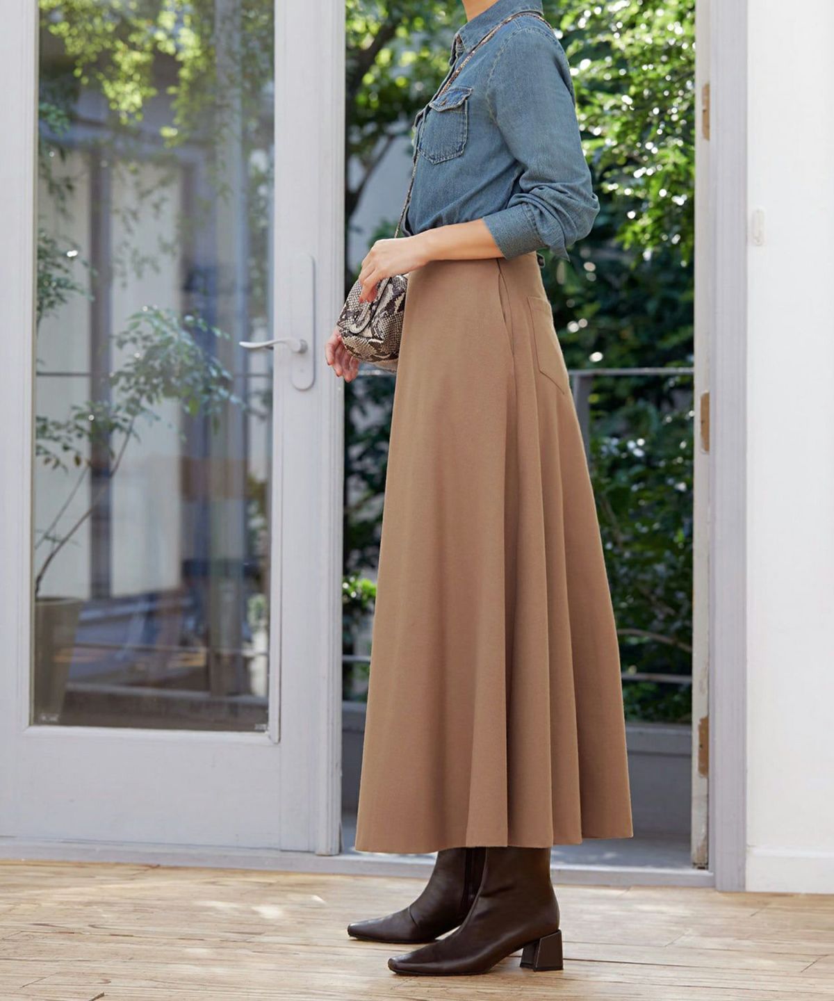 着用イメージ 166cm キャメル 着用サイズ：S