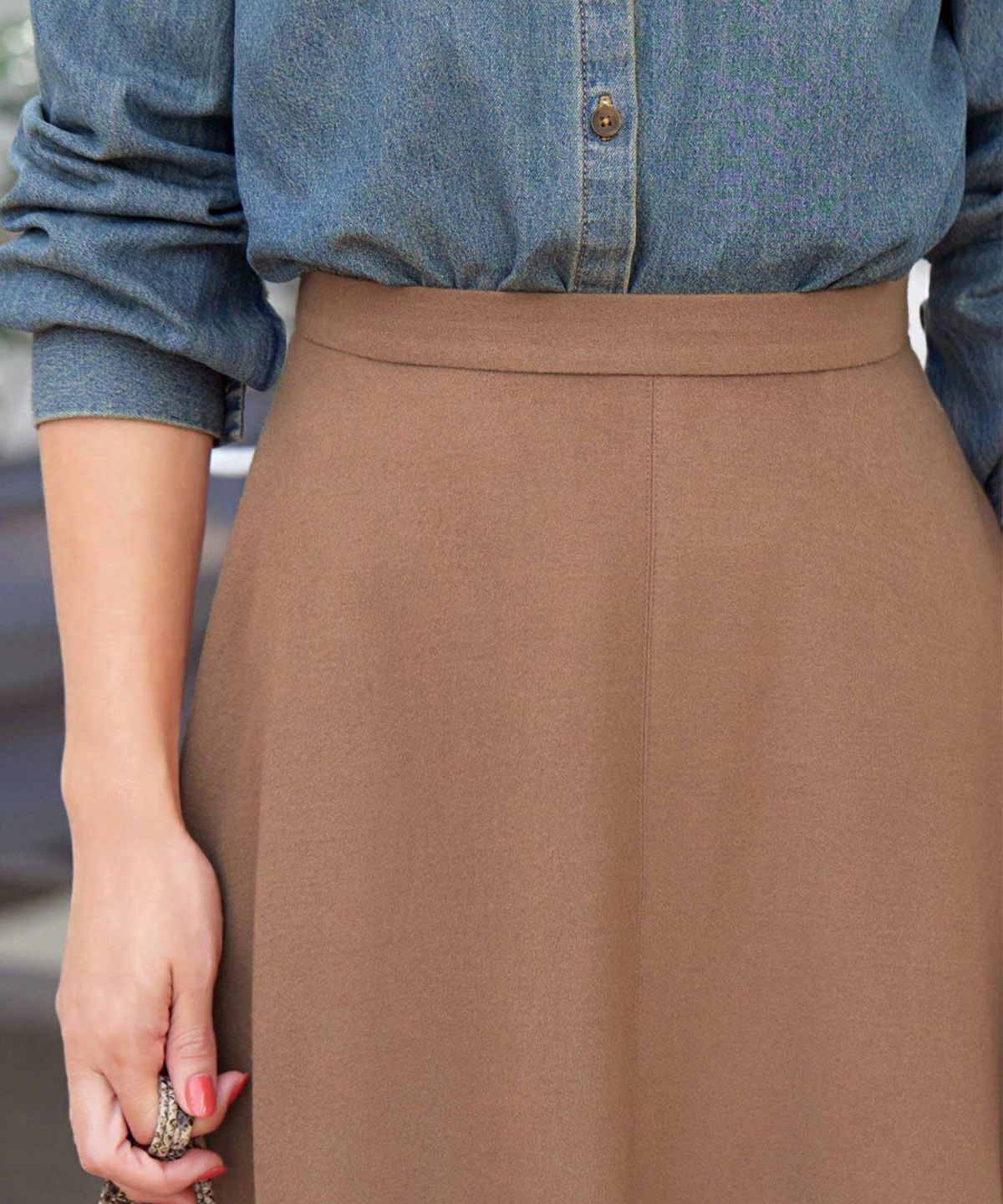 着用イメージ 166cm キャメル 着用サイズ：S