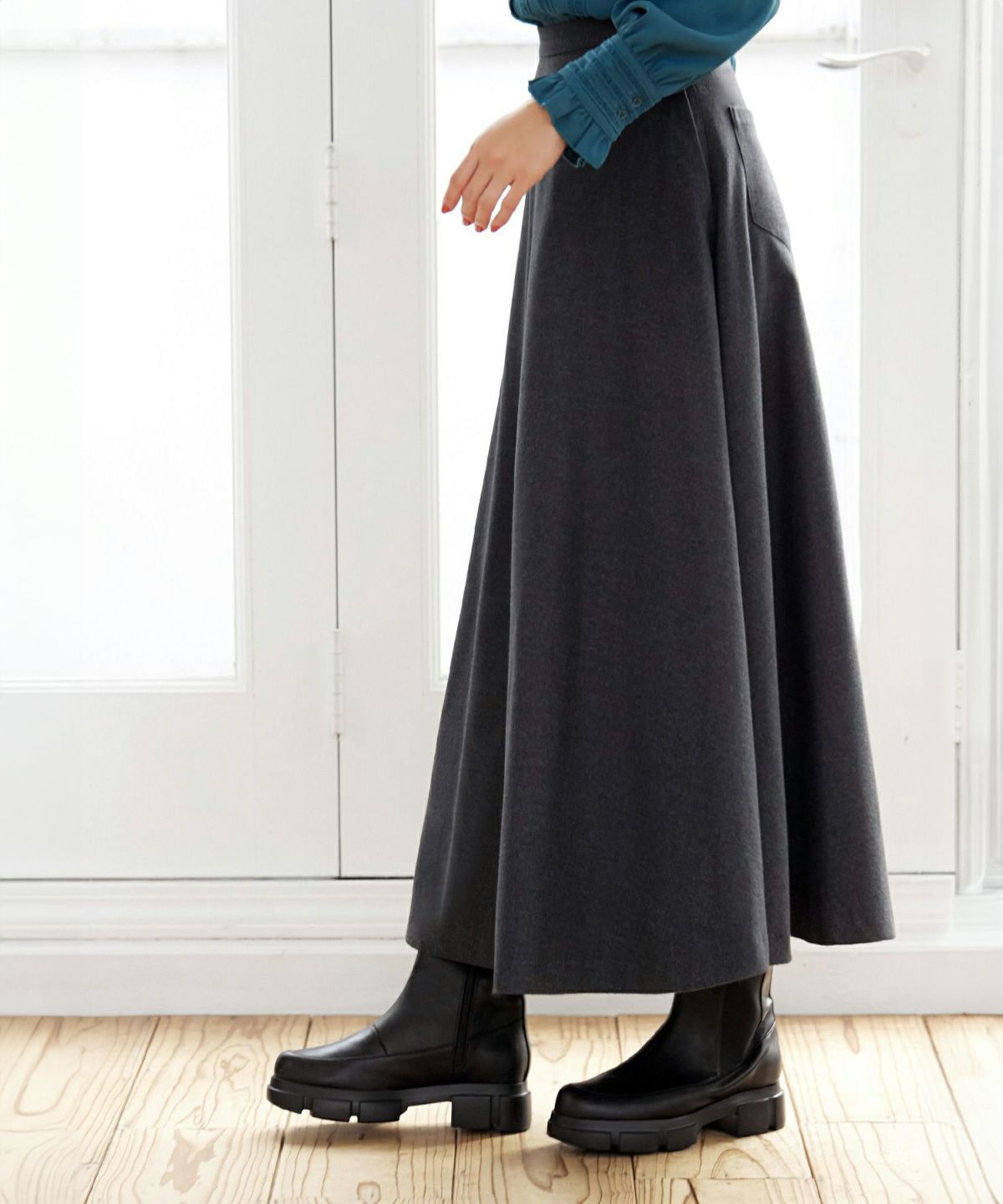 着用イメージ 166cm チャコールグレー 着用サイズ：S