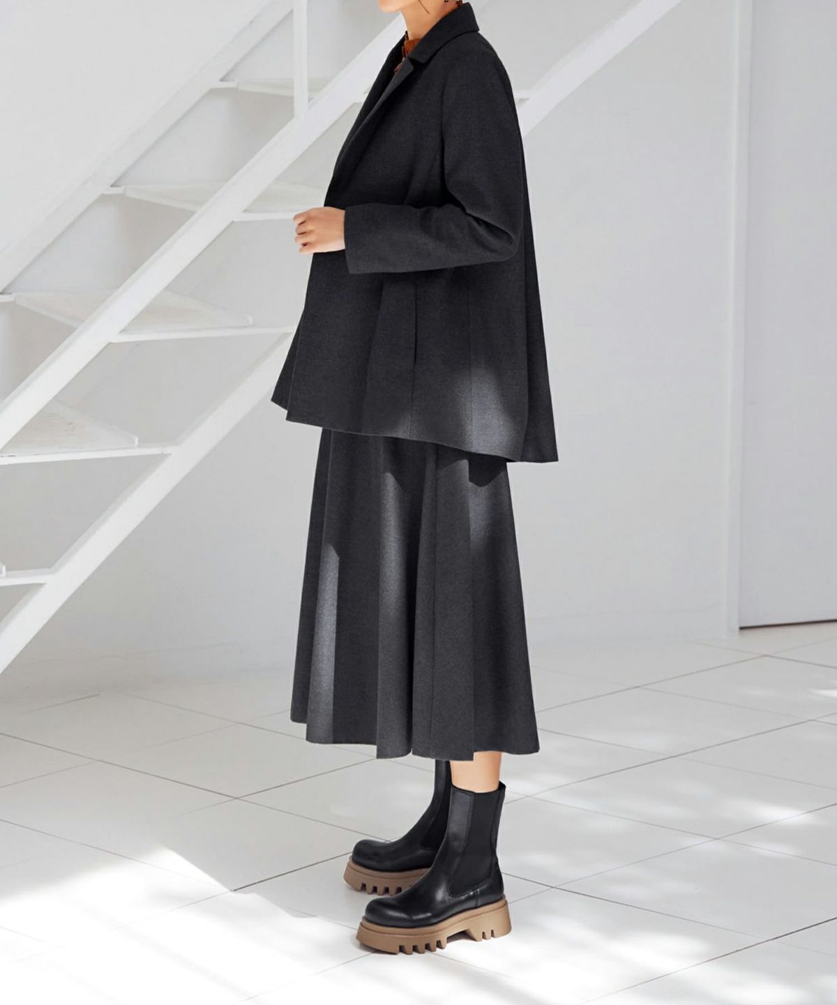 着用イメージ 166cm チャコールグレー　着用サイズ:S