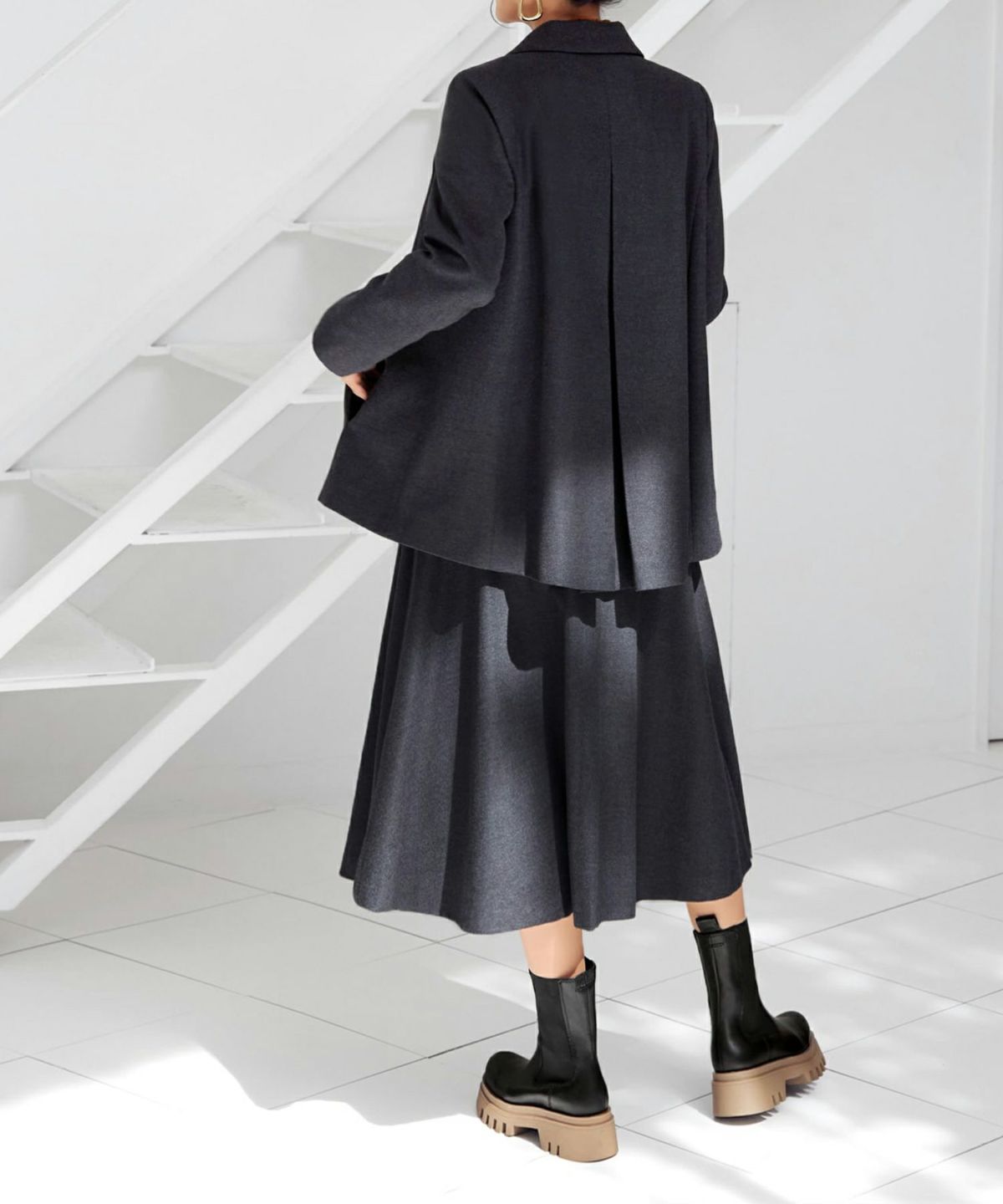 着用イメージ 166cm チャコールグレー　着用サイズ:S