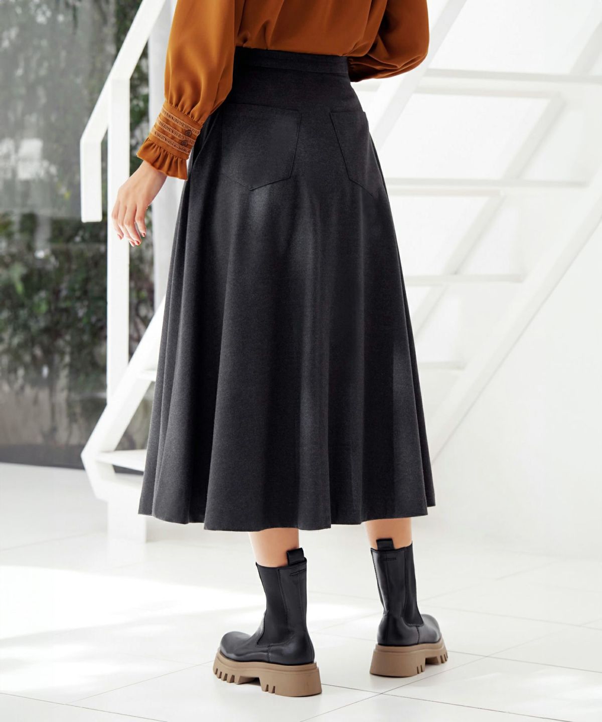 着用イメージ 166cm チャコールグレー　着用サイズ:S