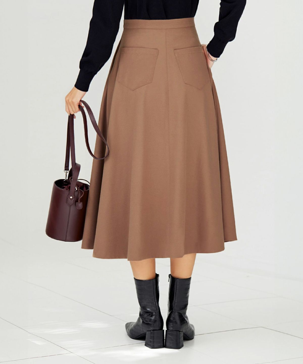 着用イメージ 166cm キャメル　着用サイズ:S