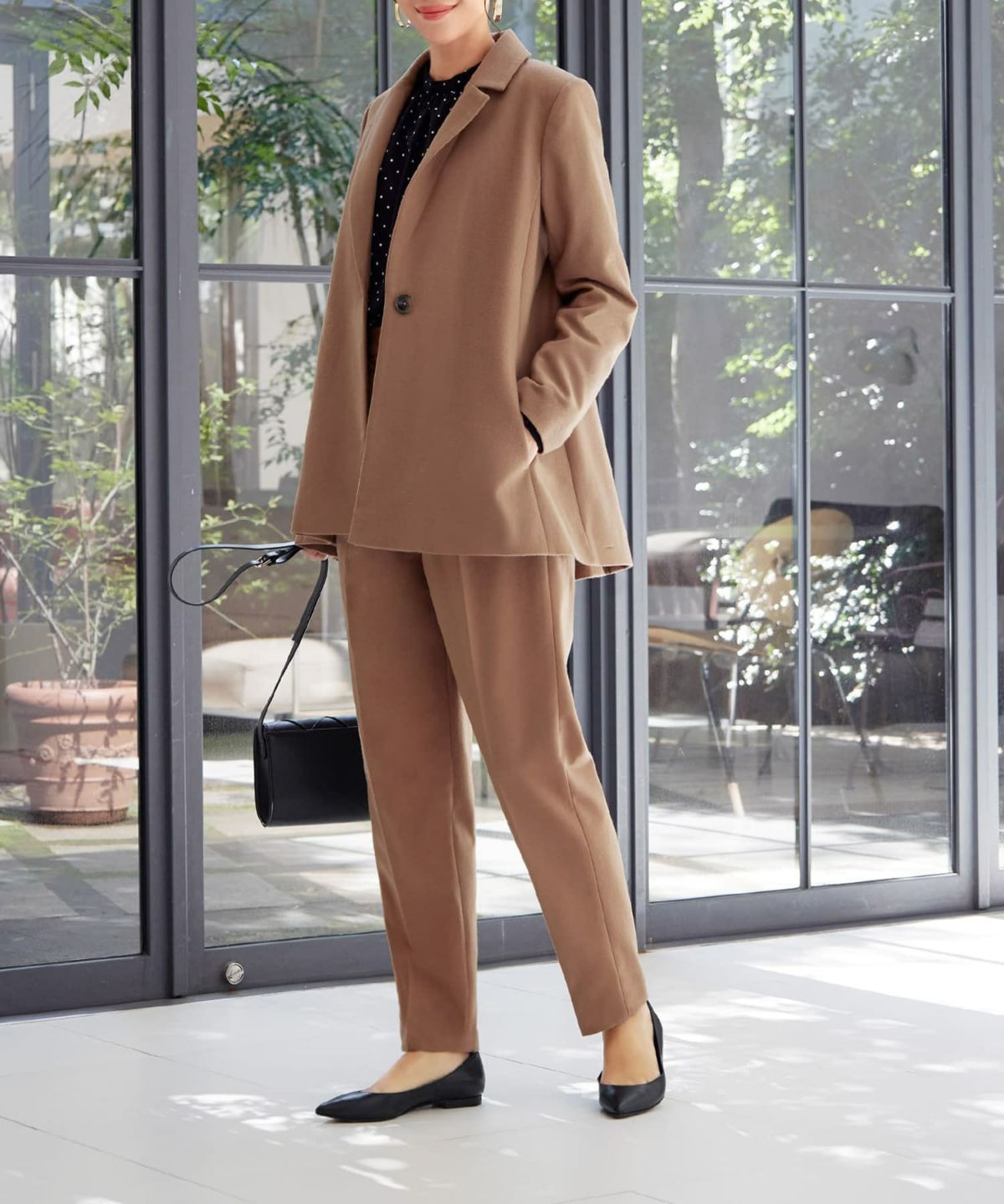 着用イメージ 166cm キャメル　着用サイズ：S