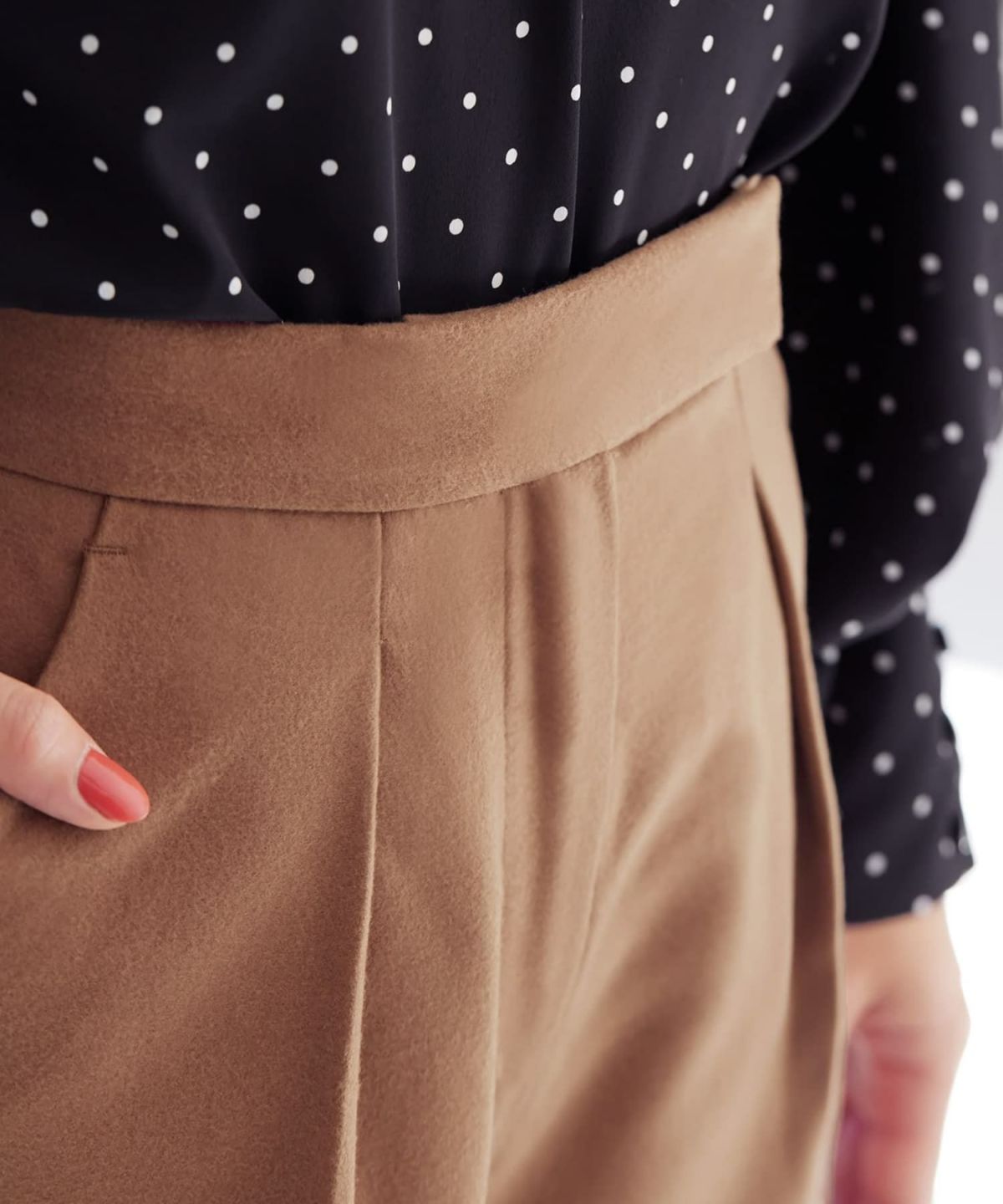 着用イメージ 166cm キャメル　着用サイズ：S