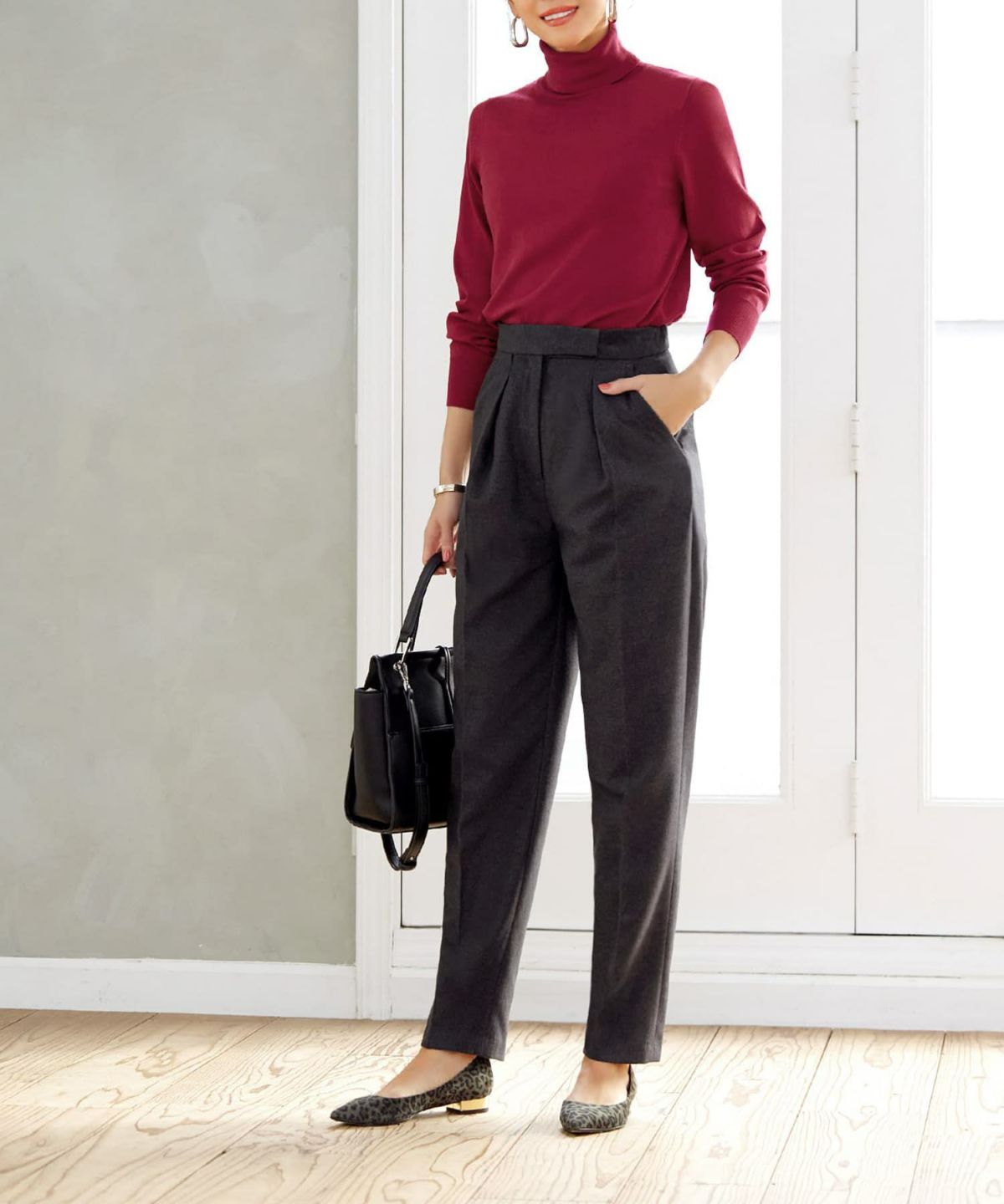 着用イメージ 166cm チャコールグレー　着用サイズ：S