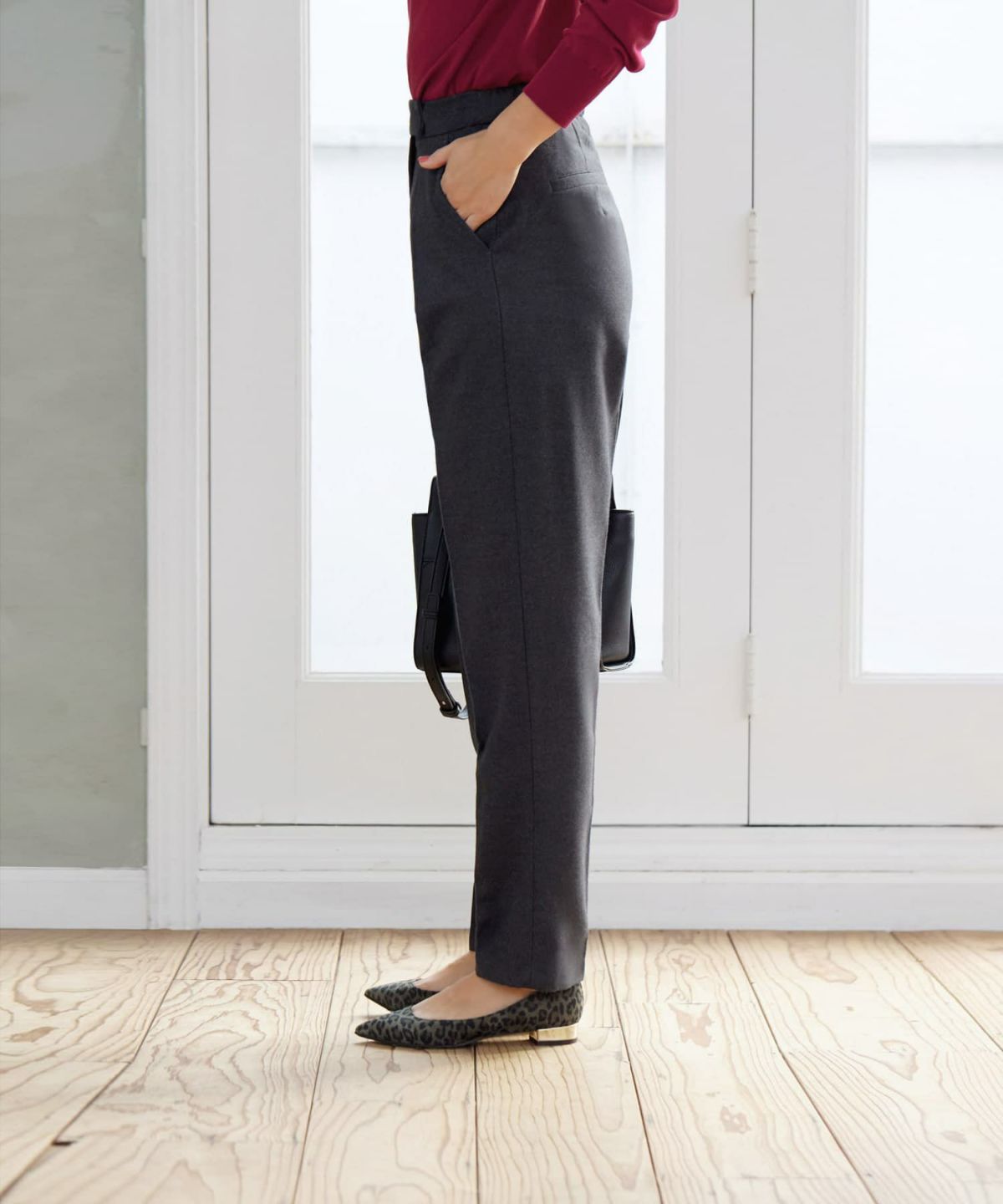 着用イメージ 166cm チャコールグレー　着用サイズ：S